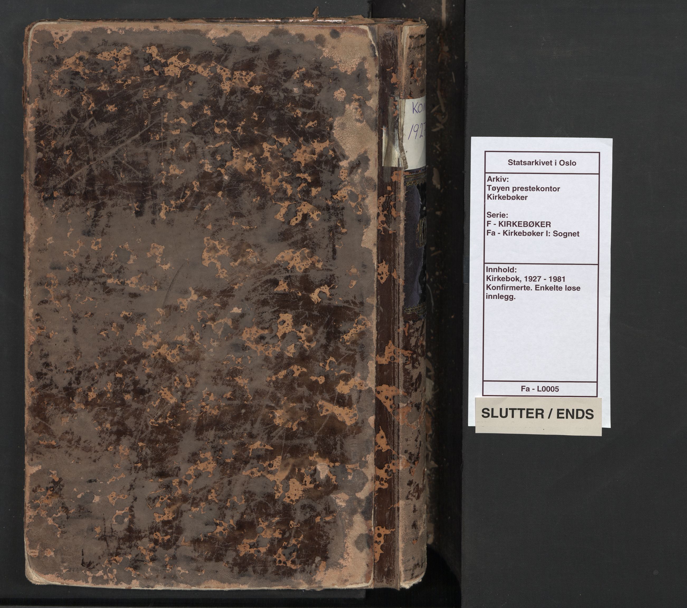 Tøyen prestekontor Kirkebøker, AV/SAO-A-10167a/F/Fa/L0005: Parish register (official) no. I 5, 1927-1981
