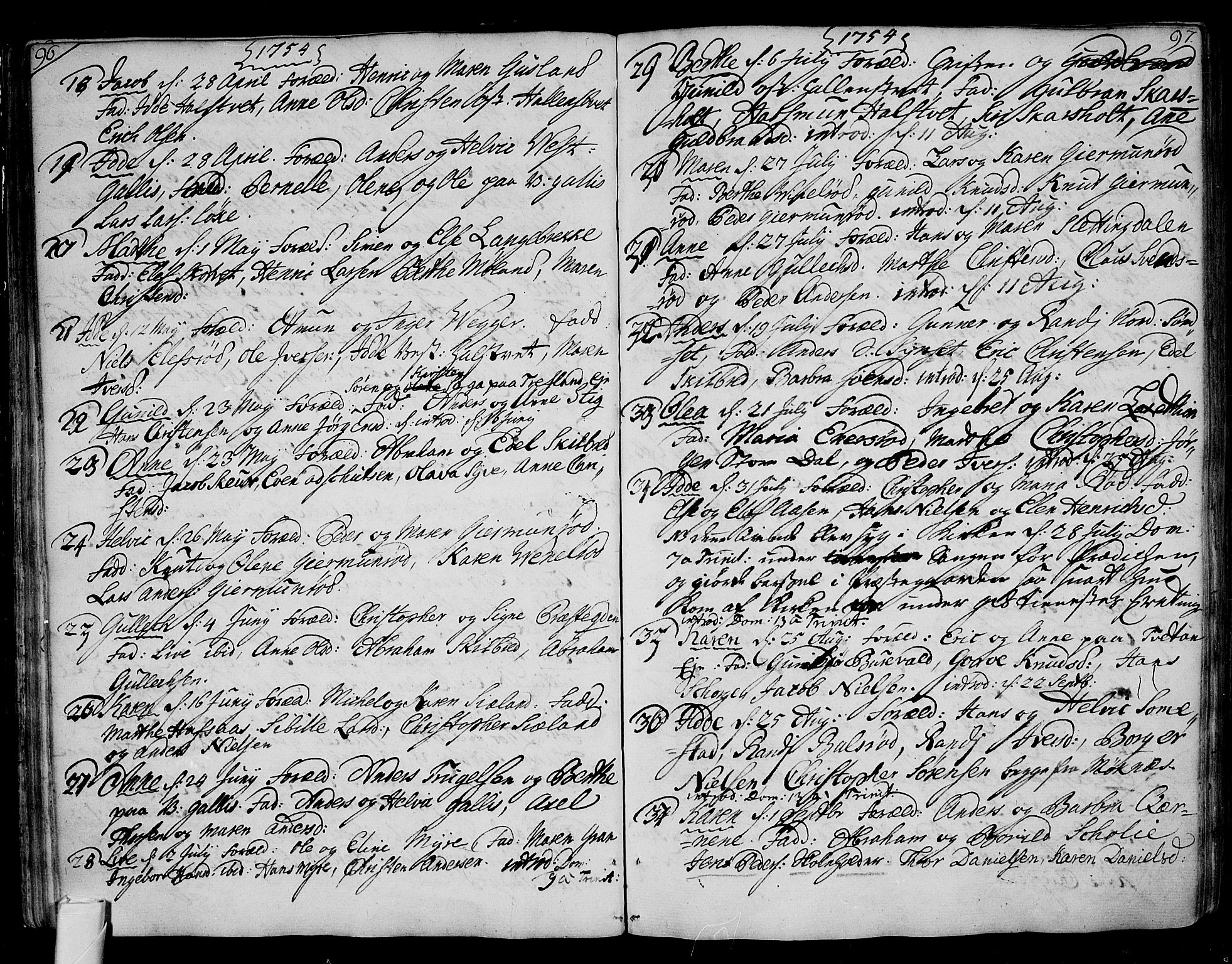 Andebu kirkebøker, AV/SAKO-A-336/F/Fa/L0002: Parish register (official) no. 2, 1733-1802, p. 96-97