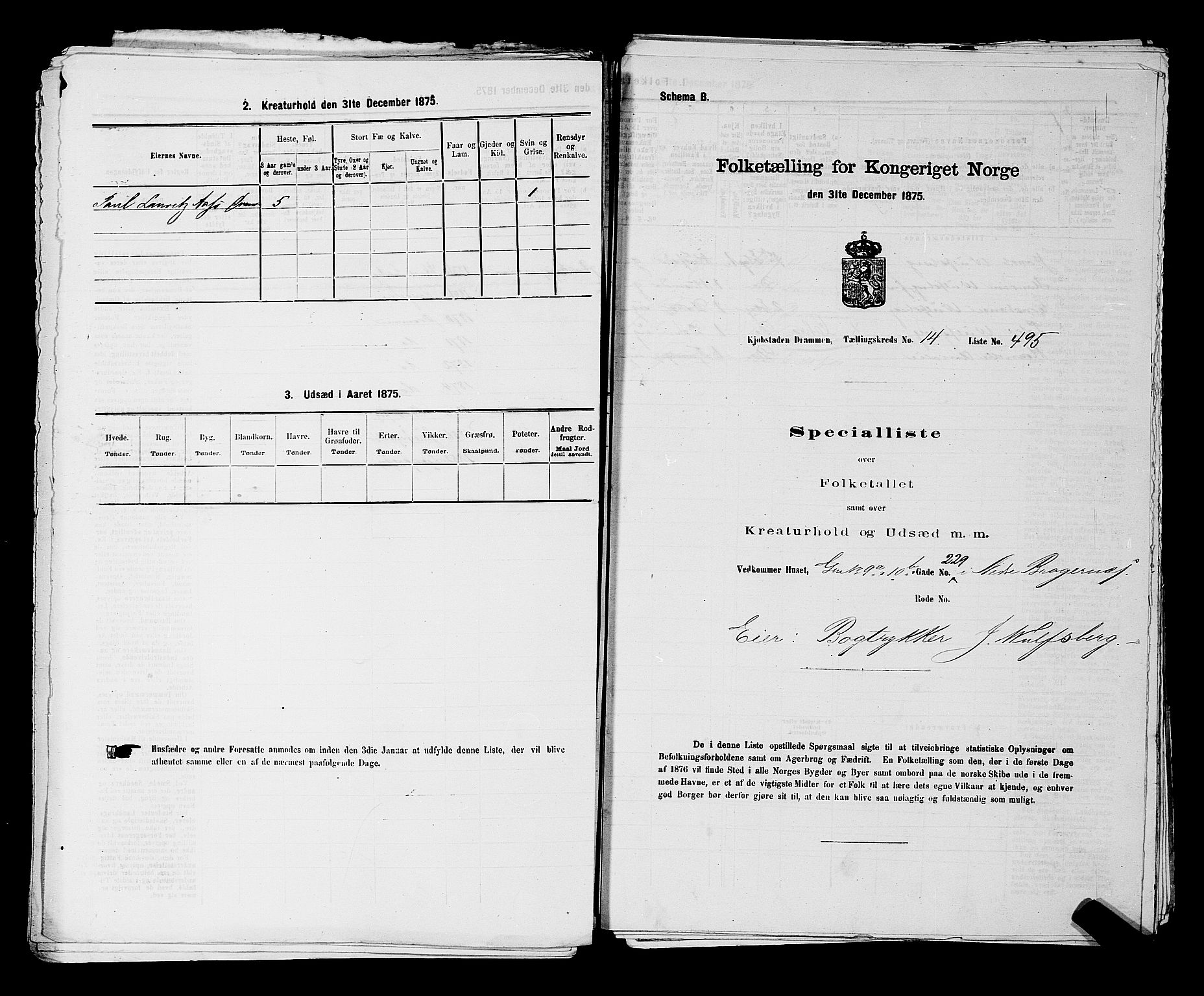 SAKO, 1875 census for 0602 Drammen, 1875, p. 1550