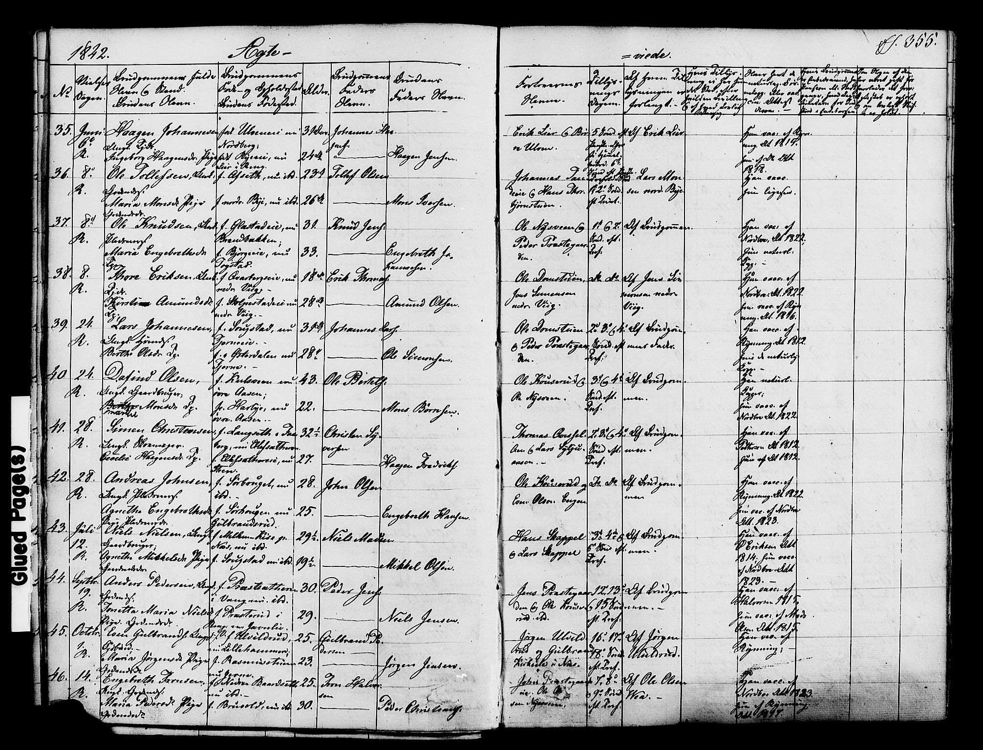 Ringsaker prestekontor, SAH/PREST-014/K/Ka/L0008: Parish register (official) no. 8, 1837-1850, p. 355