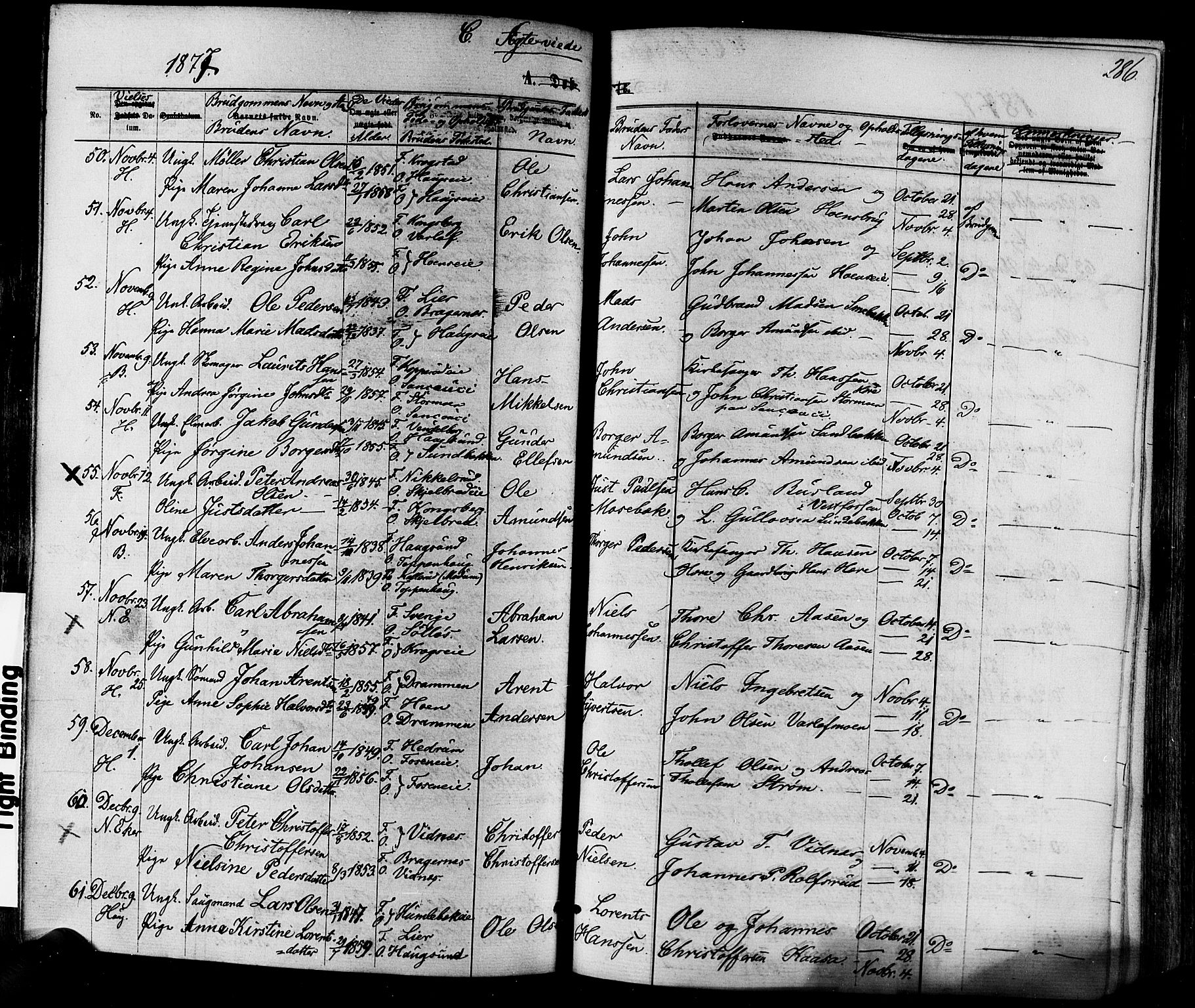 Eiker kirkebøker, SAKO/A-4/F/Fa/L0017: Parish register (official) no. I 17, 1869-1877, p. 286