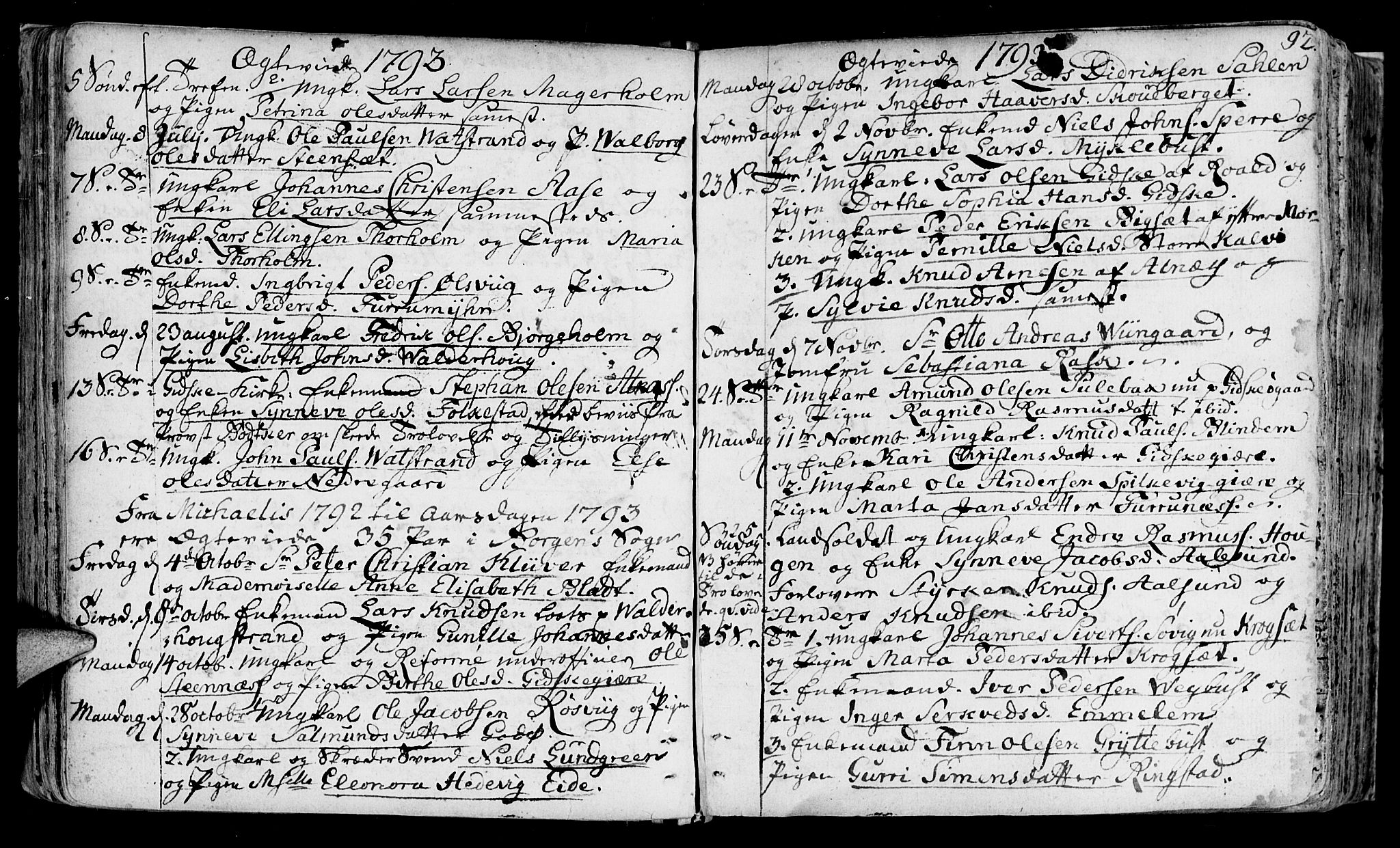 Ministerialprotokoller, klokkerbøker og fødselsregistre - Møre og Romsdal, AV/SAT-A-1454/528/L0392: Parish register (official) no. 528A03, 1762-1800, p. 92