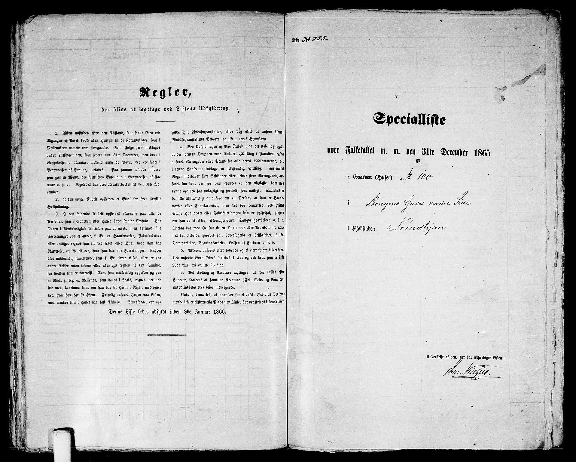 RA, 1865 census for Trondheim, 1865, p. 1495