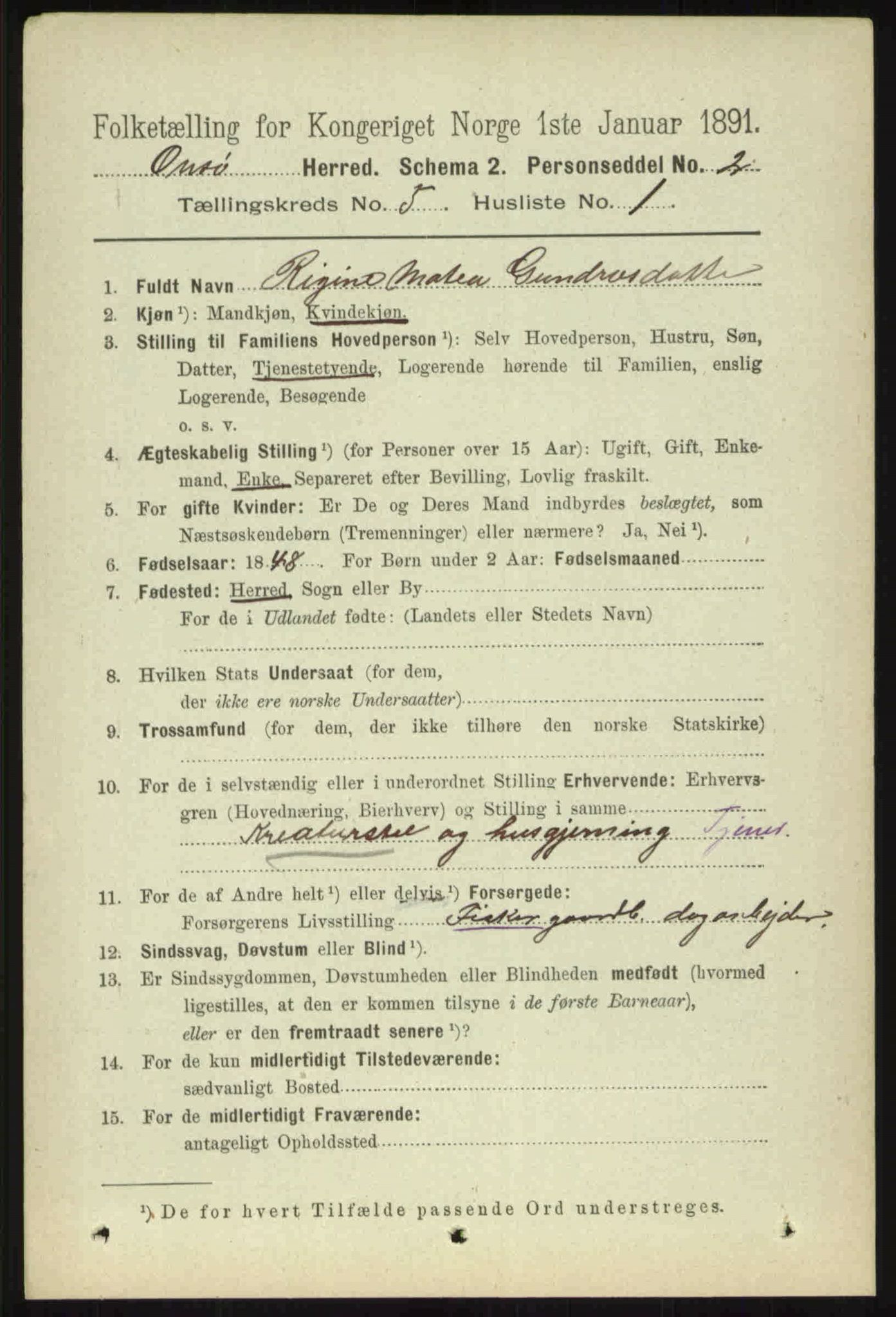 RA, 1891 census for 0134 Onsøy, 1891, p. 3955