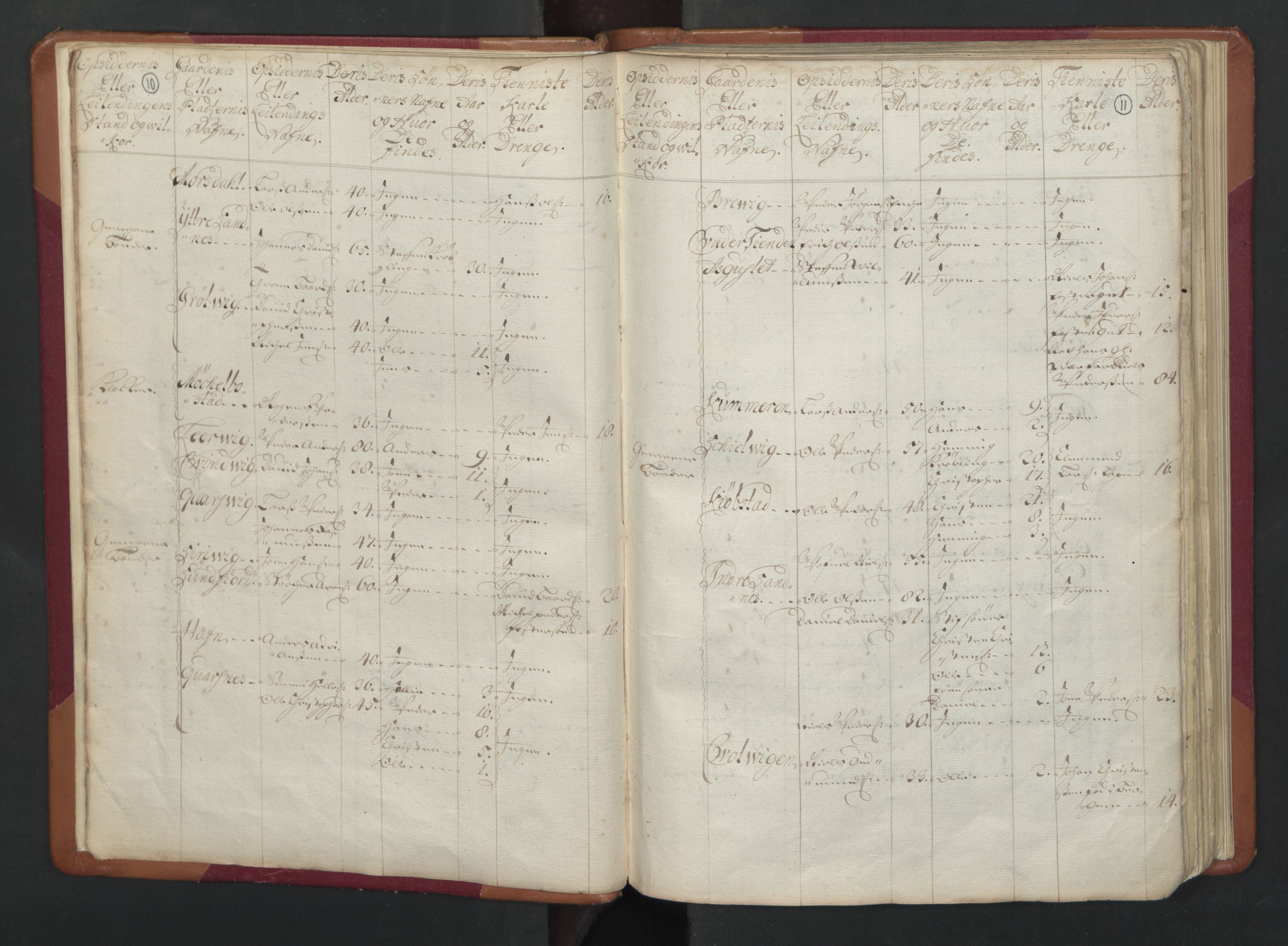 RA, Census (manntall) 1701, no. 17: Salten fogderi, 1701, p. 10-11