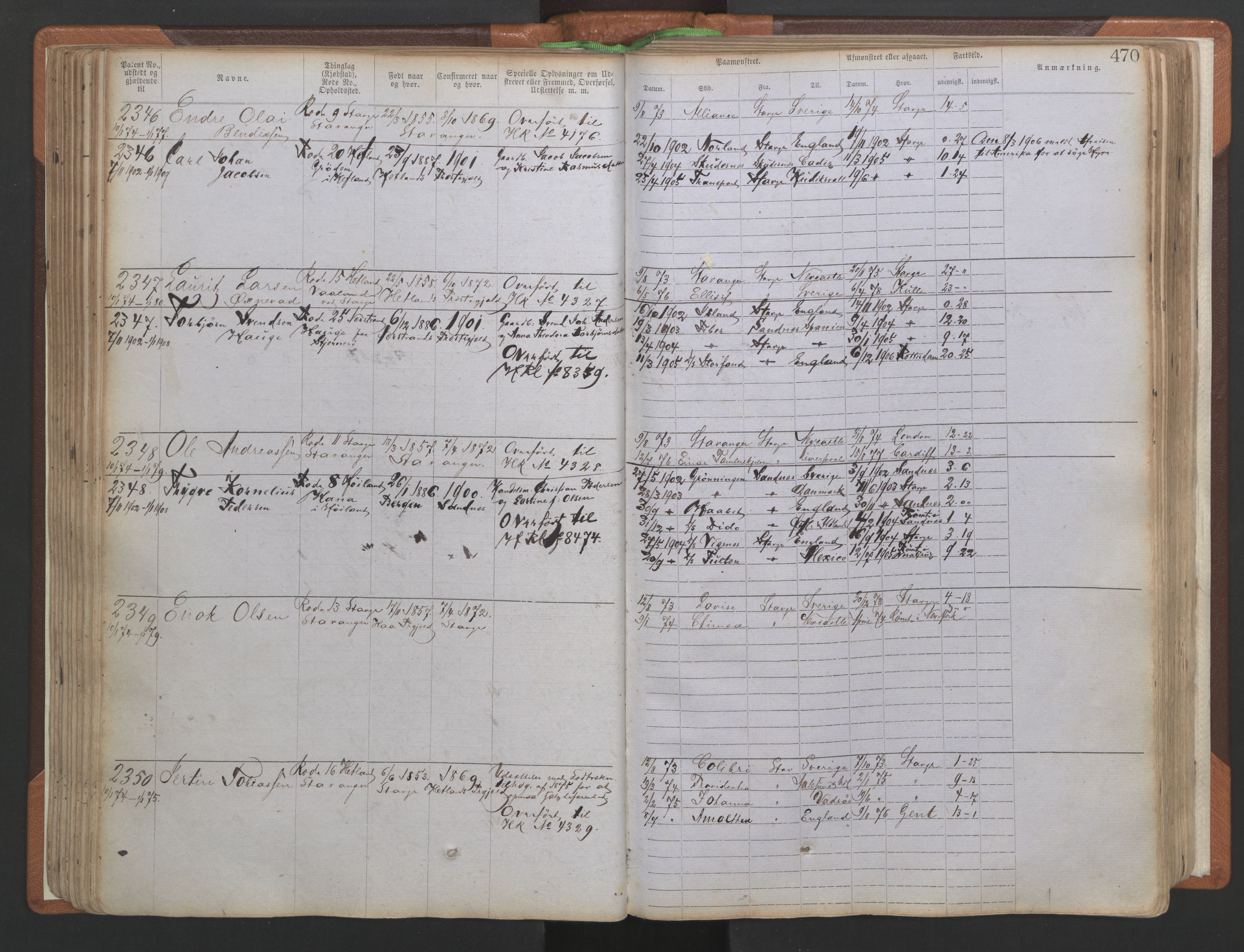 Stavanger sjømannskontor, AV/SAST-A-102006/F/Ff/L0005: Annotasjonsrulle No 1, patentnr. 1786-3585 (del 2), 1872-1900, p. 117