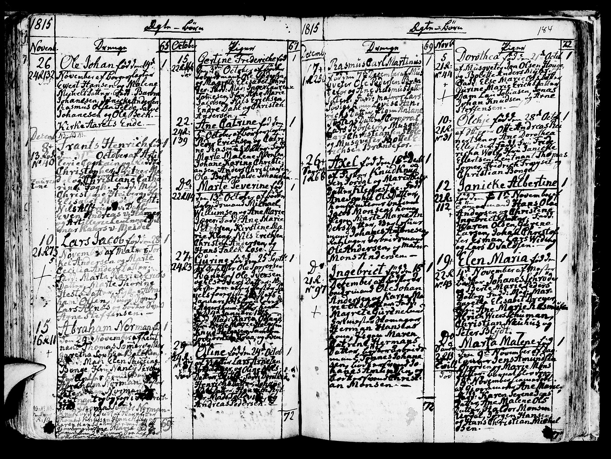 Korskirken sokneprestembete, AV/SAB-A-76101/H/Haa/L0006: Parish register (official) no. A 6, 1790-1820, p. 184