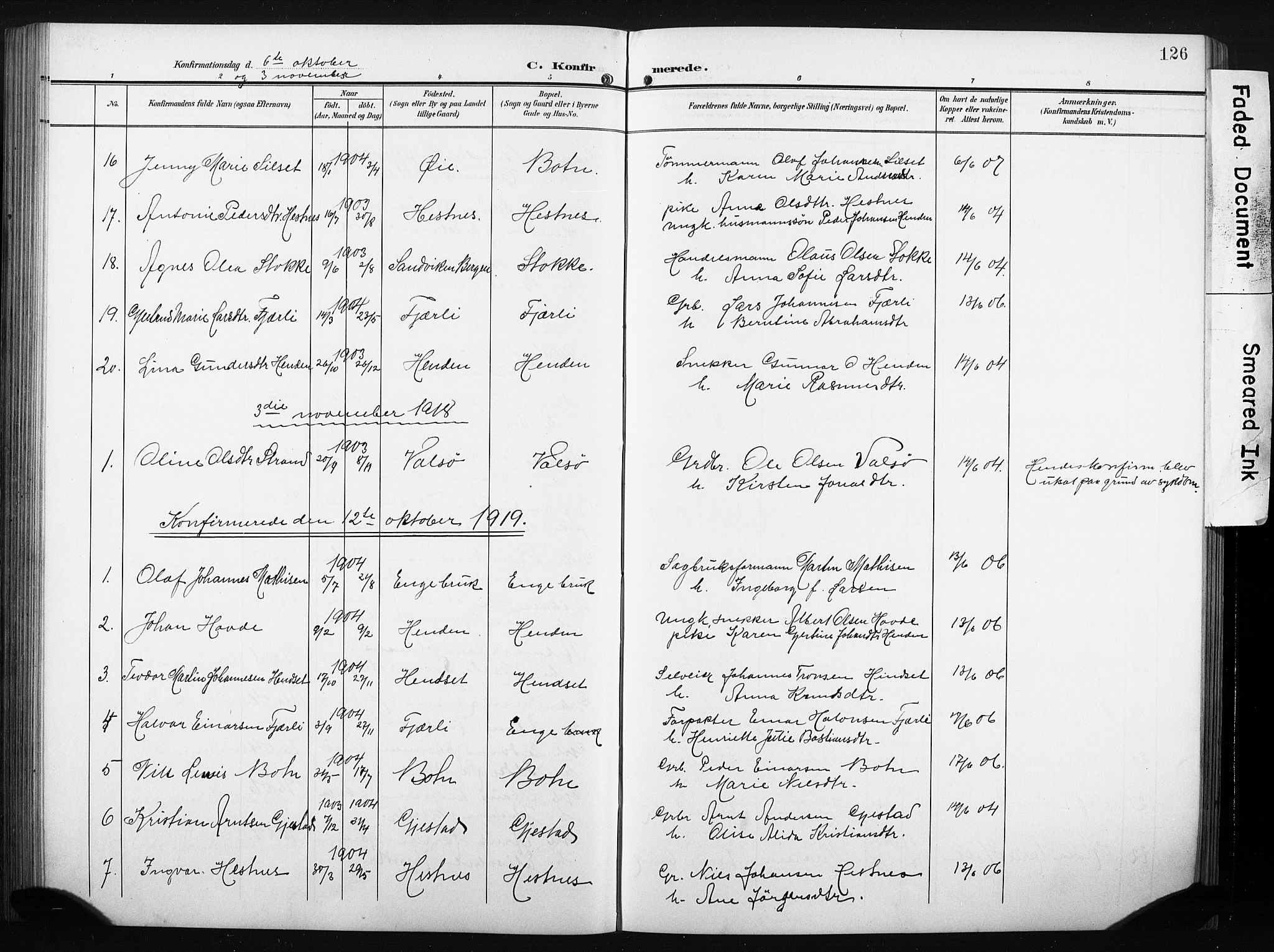 Ministerialprotokoller, klokkerbøker og fødselsregistre - Møre og Romsdal, AV/SAT-A-1454/580/L0927: Parish register (copy) no. 580C02, 1904-1932, p. 126