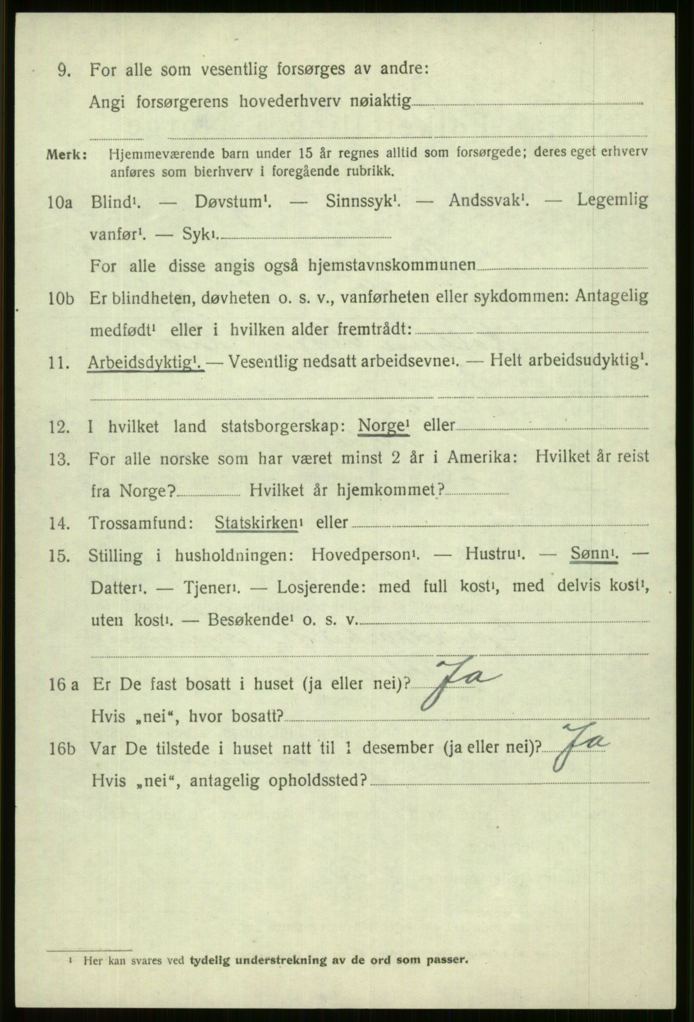 SAB, 1920 census for Voss, 1920, p. 19248