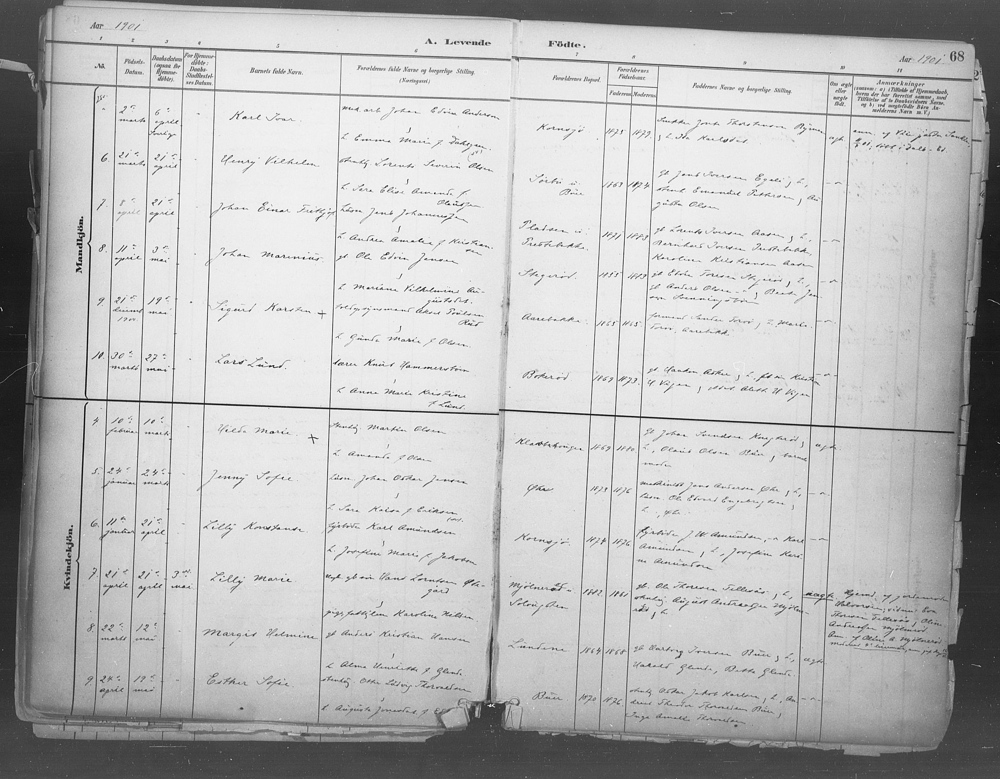 Idd prestekontor Kirkebøker, SAO/A-10911/F/Fb/L0002: Parish register (official) no. II 2, 1882-1923, p. 68