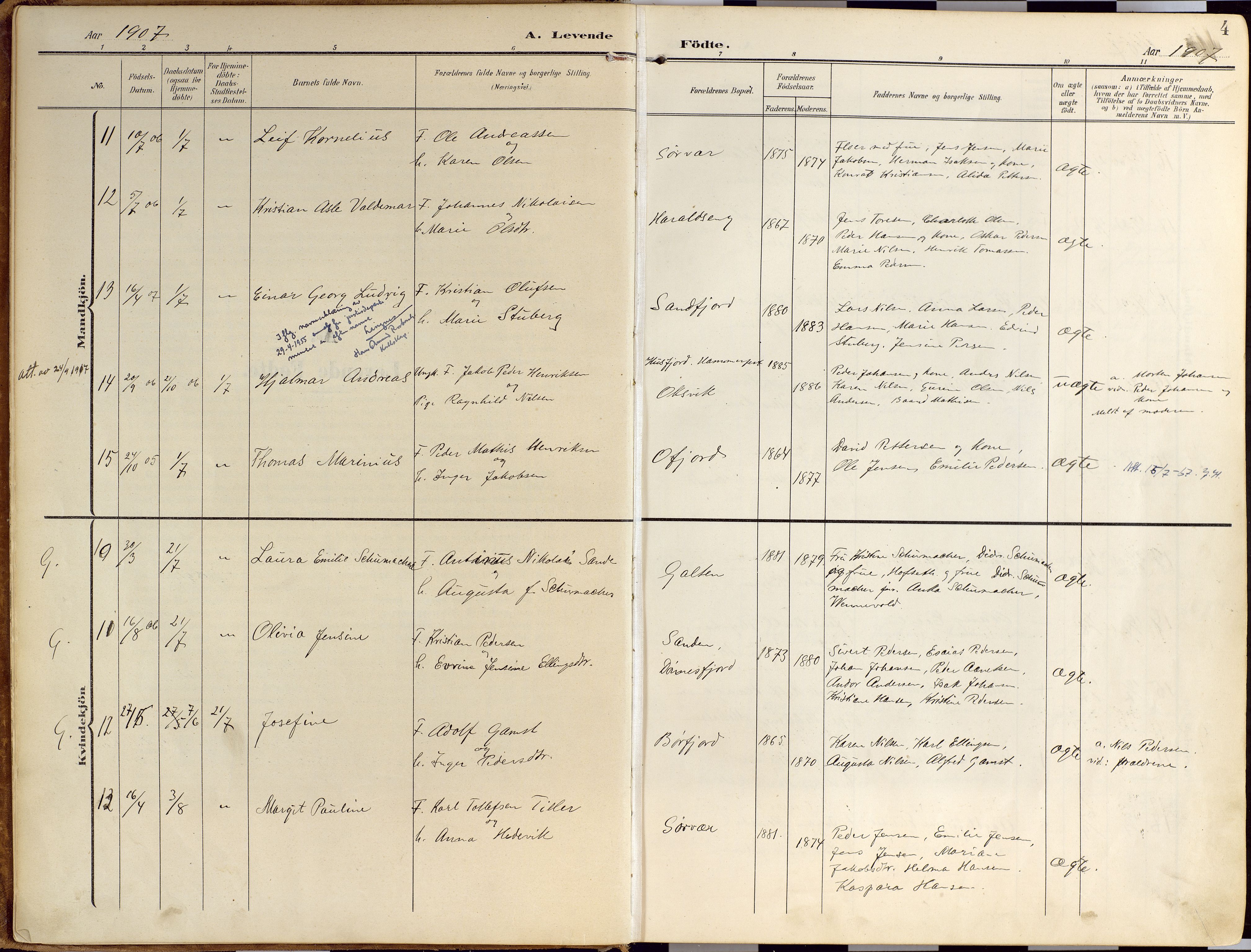 Loppa sokneprestkontor, SATØ/S-1339/H/Ha/L0010kirke: Parish register (official) no. 10, 1907-1922, p. 4