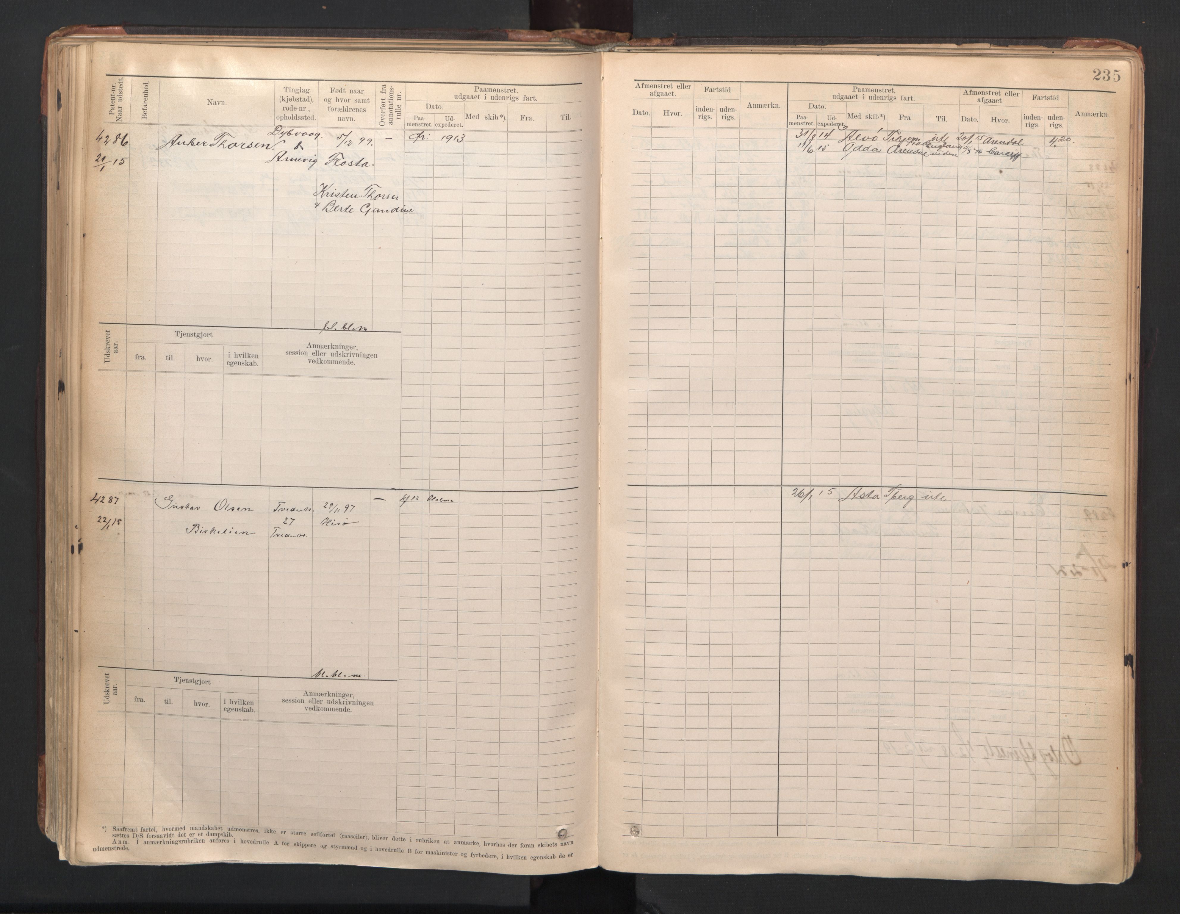 Tvedestrand mønstringskrets, AV/SAK-2031-0011/F/Fb/L0006: Hovedrulle A nr 3818-4409, R-7, 1905-1948, p. 240