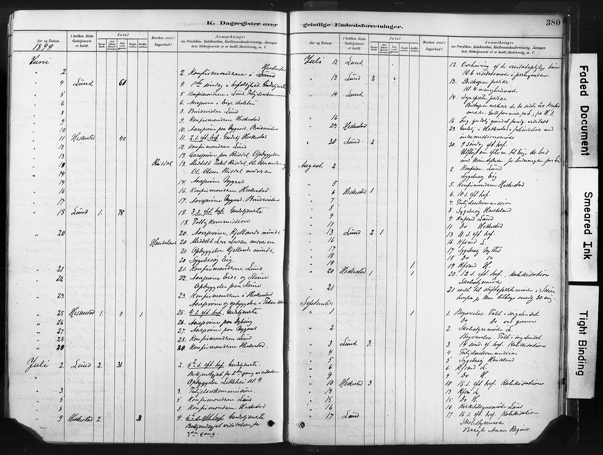 Lund sokneprestkontor, SAST/A-101809/S06/L0011: Parish register (official) no. A 10, 1877-1904, p. 380