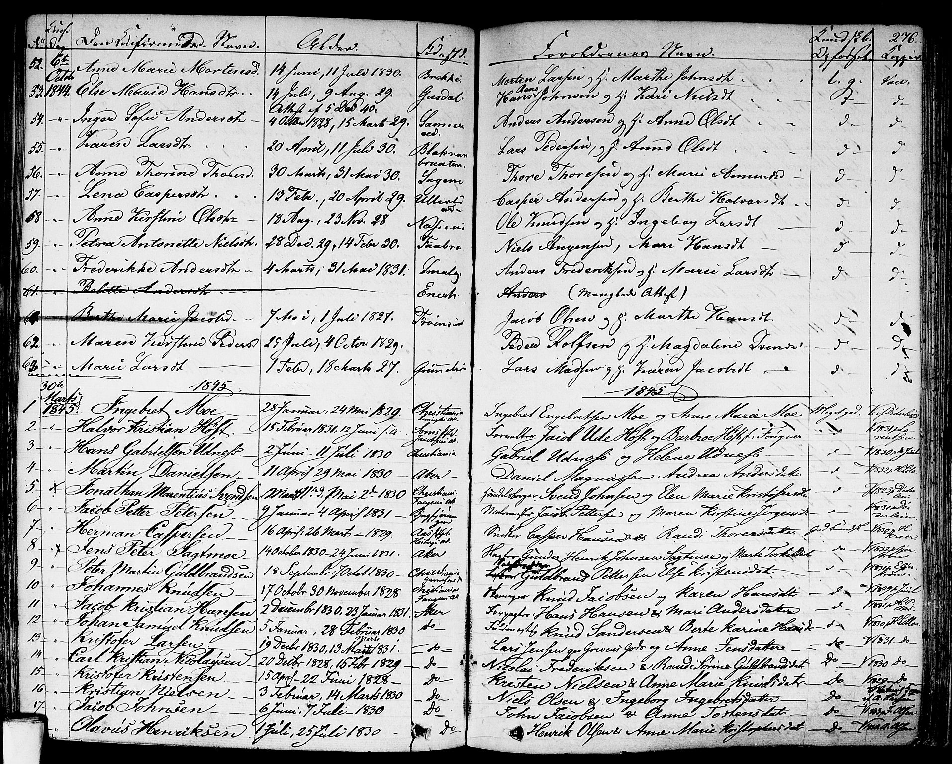 Aker prestekontor kirkebøker, SAO/A-10861/F/L0018: Parish register (official) no. 17, 1829-1852, p. 276
