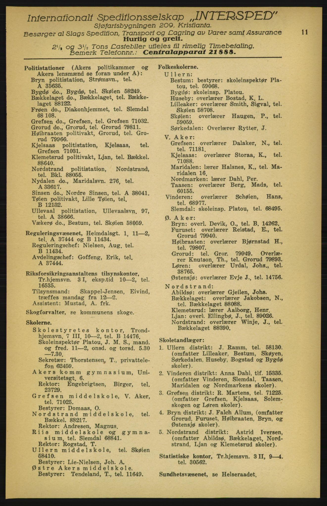 Aker adressebok/adressekalender, PUBL/001/A/003: Akers adressekalender, 1924-1925, p. 11