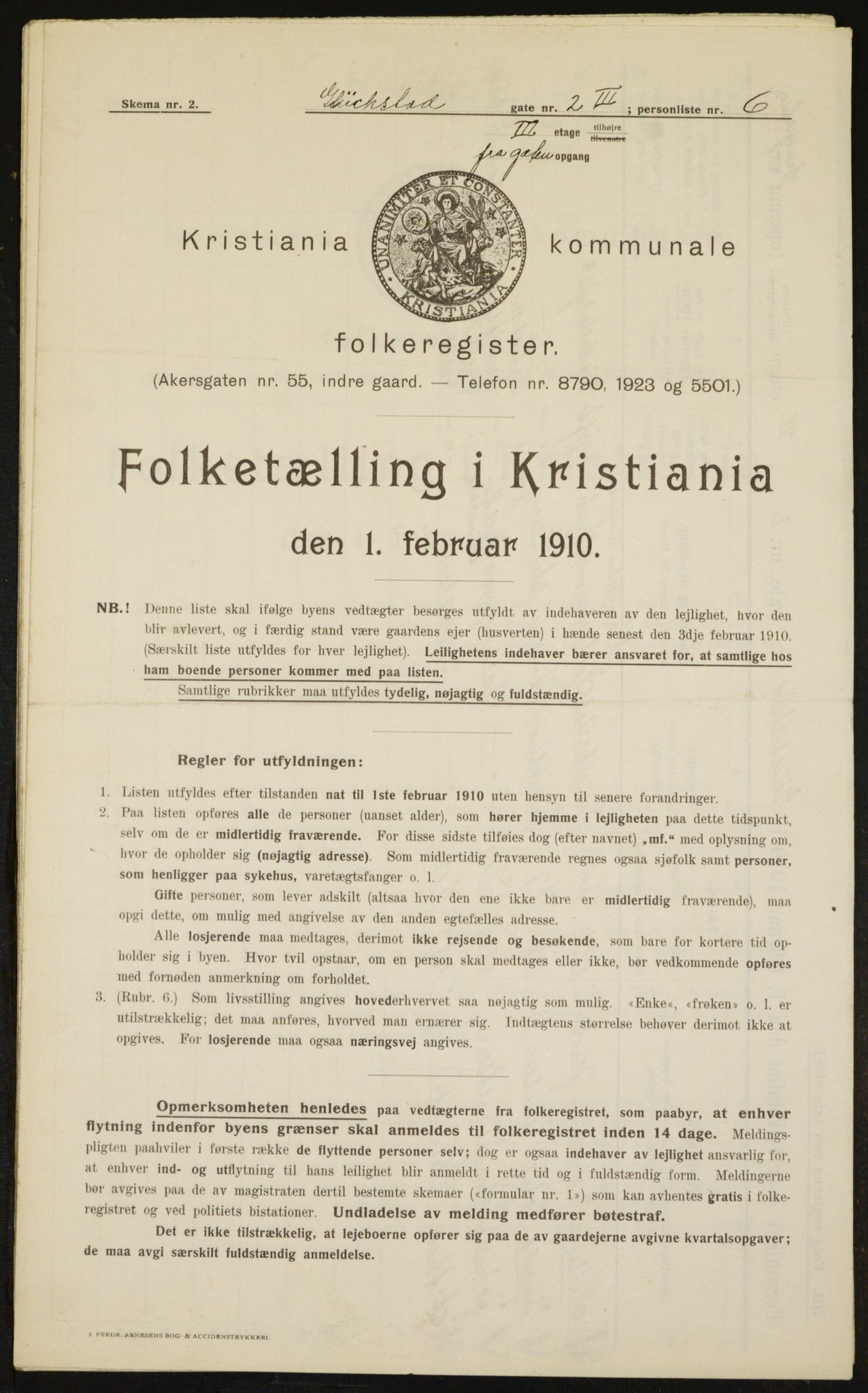 OBA, Municipal Census 1910 for Kristiania, 1910, p. 27906