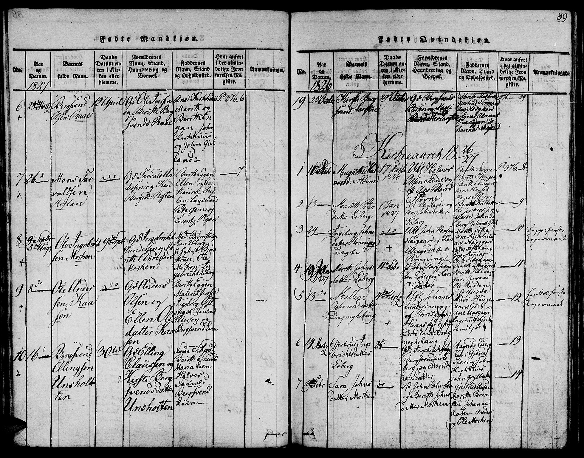 Ministerialprotokoller, klokkerbøker og fødselsregistre - Sør-Trøndelag, SAT/A-1456/685/L0956: Parish register (official) no. 685A03 /3, 1817-1829, p. 89