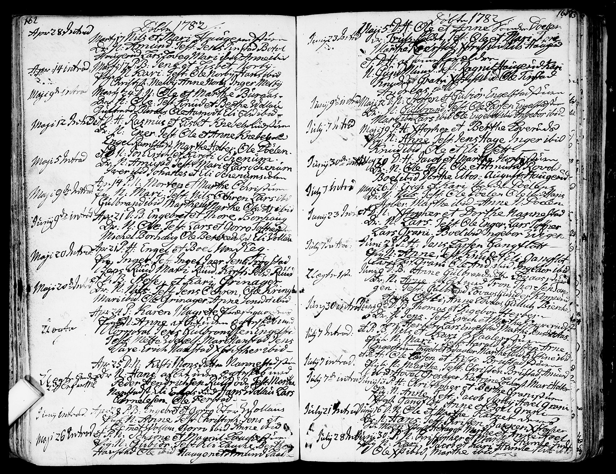 Nannestad prestekontor Kirkebøker, AV/SAO-A-10414a/F/Fa/L0007: Parish register (official) no. I 7, 1754-1791, p. 162-163