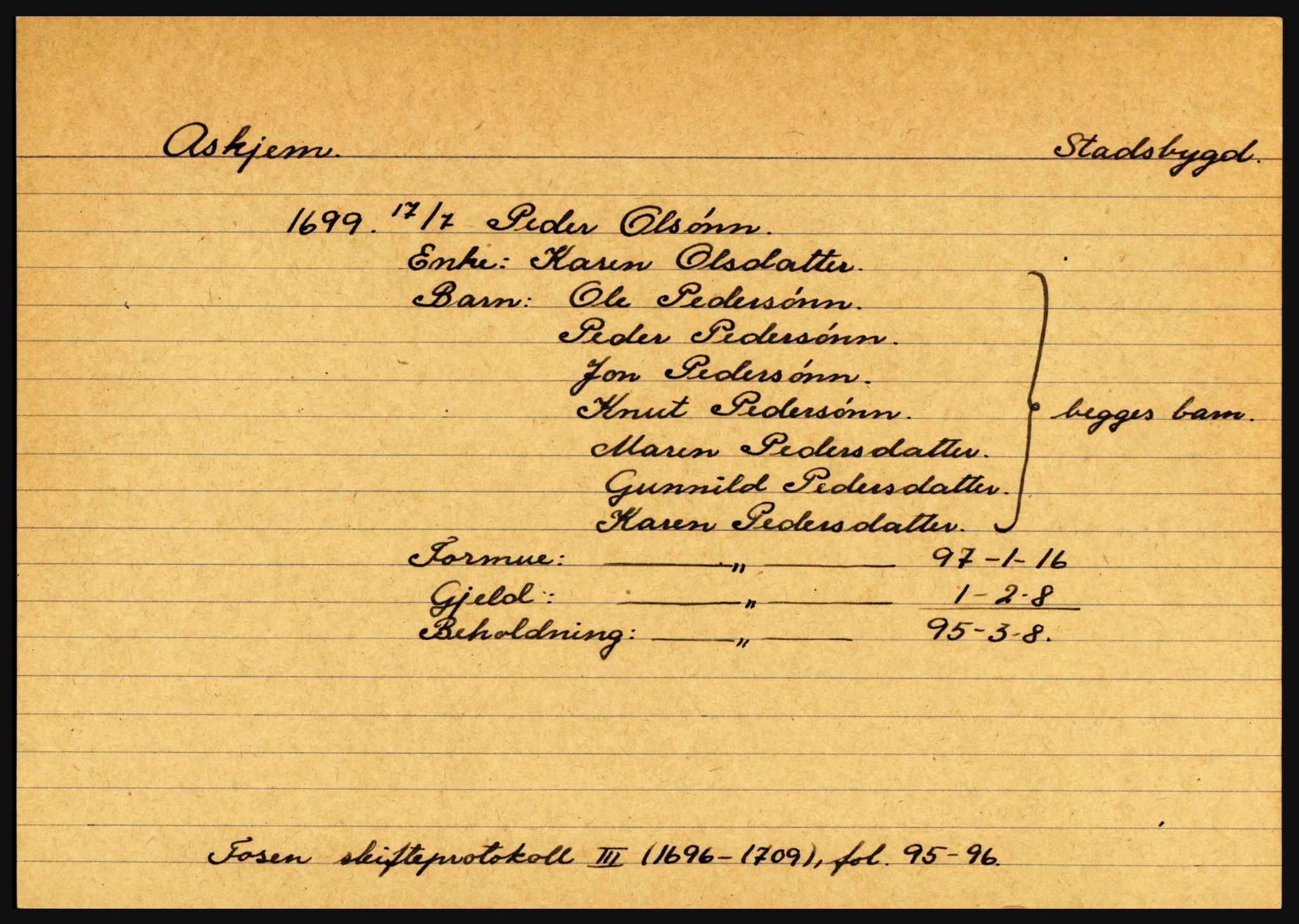 Fosen sorenskriveri, AV/SAT-A-1107/1/3, 1681-1823, p. 169