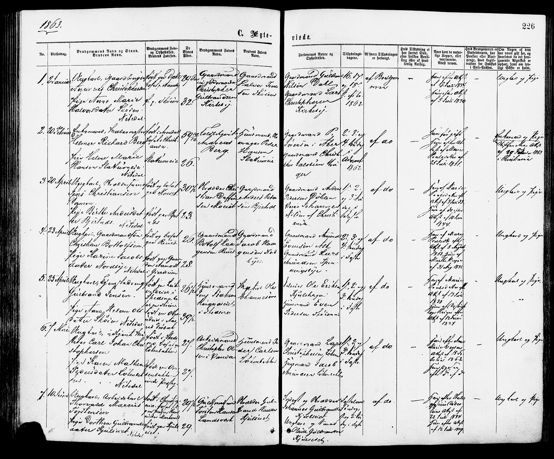 Nittedal prestekontor Kirkebøker, SAO/A-10365a/F/Fa/L0006: Parish register (official) no. I 6, 1863-1878, p. 226