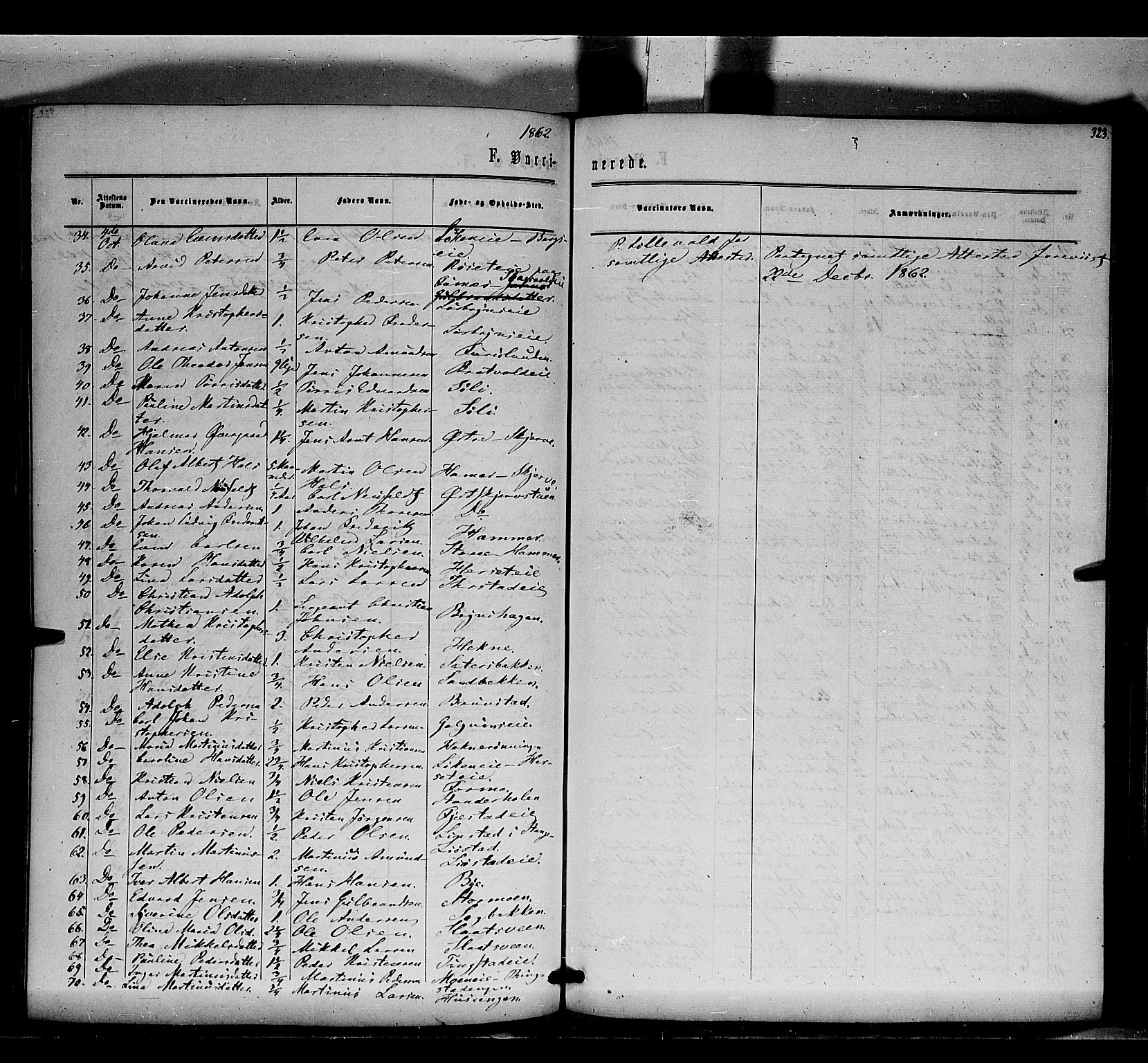 Romedal prestekontor, AV/SAH-PREST-004/K/L0005: Parish register (official) no. 5, 1862-1874, p. 323