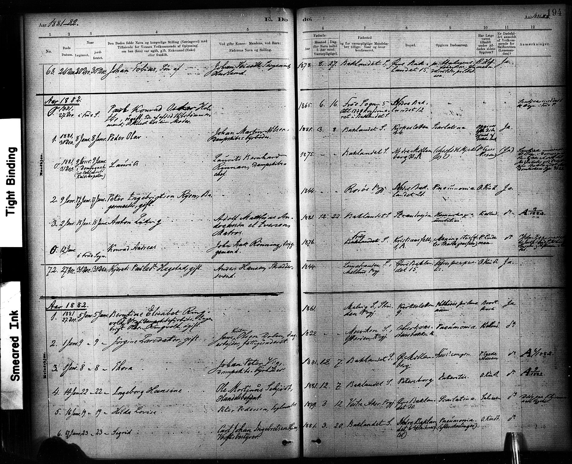 Ministerialprotokoller, klokkerbøker og fødselsregistre - Sør-Trøndelag, AV/SAT-A-1456/604/L0189: Parish register (official) no. 604A10, 1878-1892, p. 194