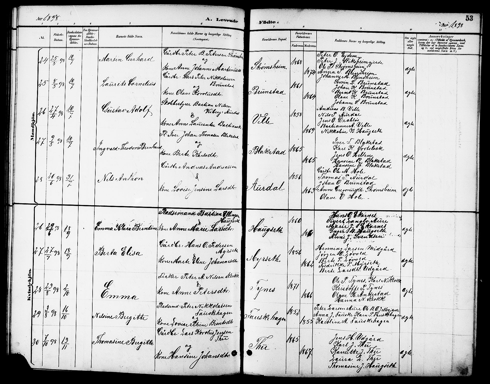 Ministerialprotokoller, klokkerbøker og fødselsregistre - Møre og Romsdal, AV/SAT-A-1454/523/L0340: Parish register (copy) no. 523C03, 1892-1902, p. 53