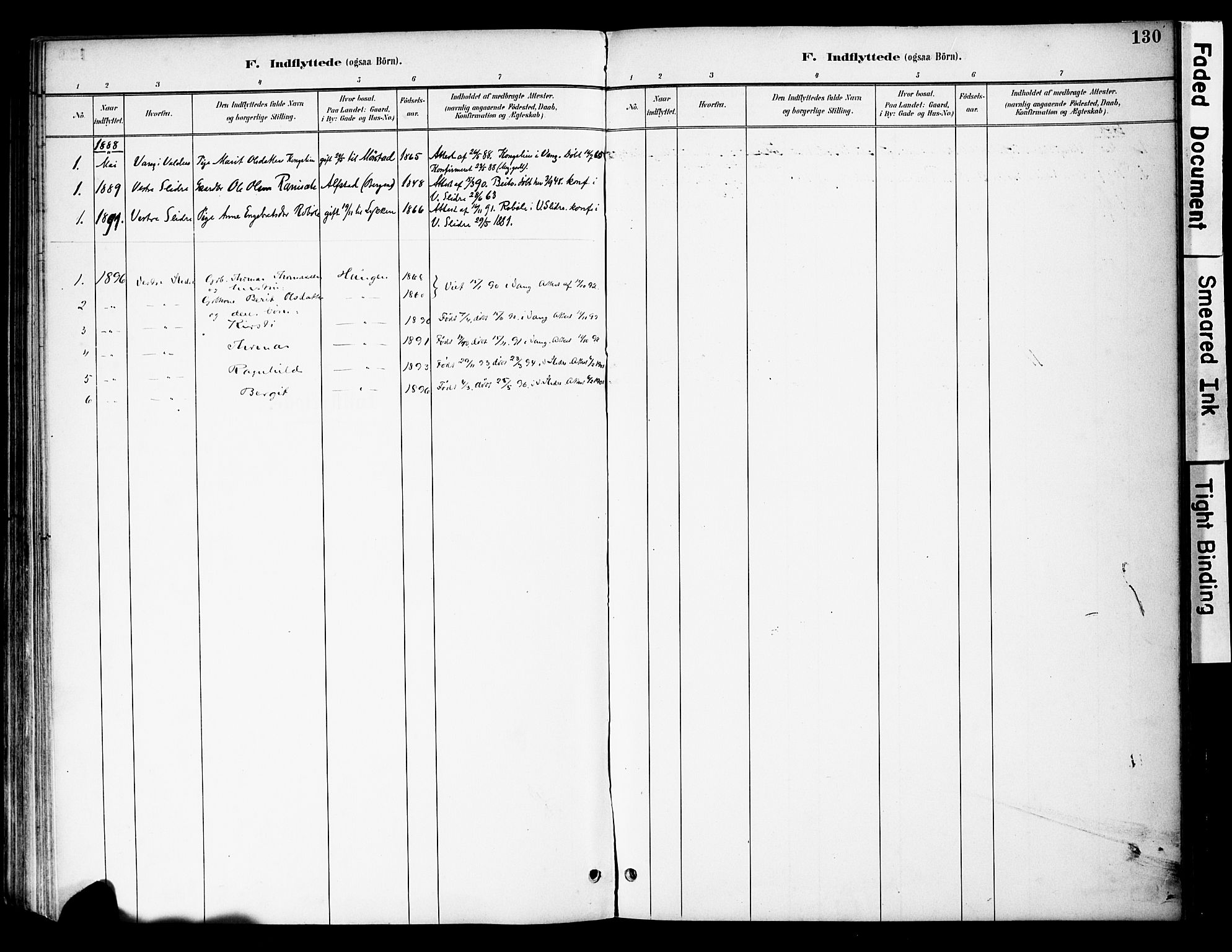Øystre Slidre prestekontor, AV/SAH-PREST-138/H/Ha/Haa/L0004: Parish register (official) no. 4, 1887-1910, p. 130