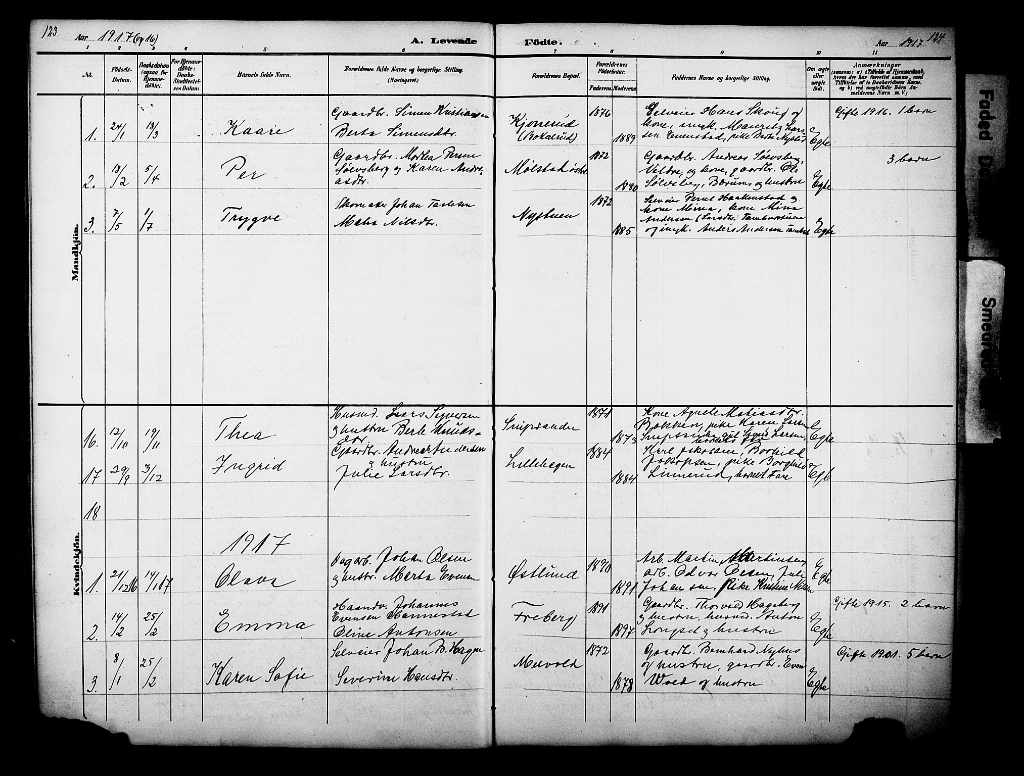 Nes prestekontor, Hedmark, AV/SAH-PREST-020/L/La/L0006: Parish register (copy) no. 6, 1890-1932, p. 123-124