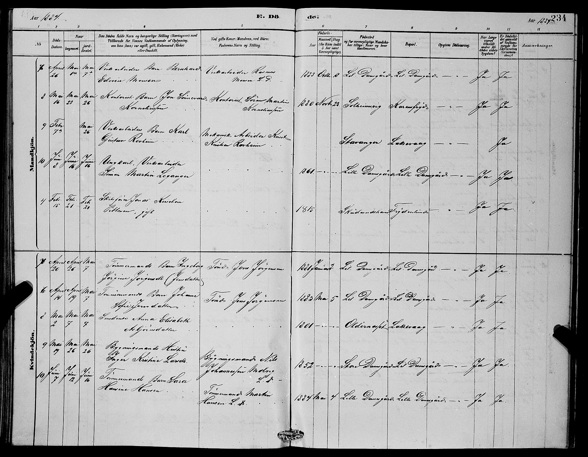 Laksevåg Sokneprestembete, SAB/A-76501/H/Ha/Hab/Haba/L0002: Parish register (copy) no. A 2, 1877-1887, p. 234