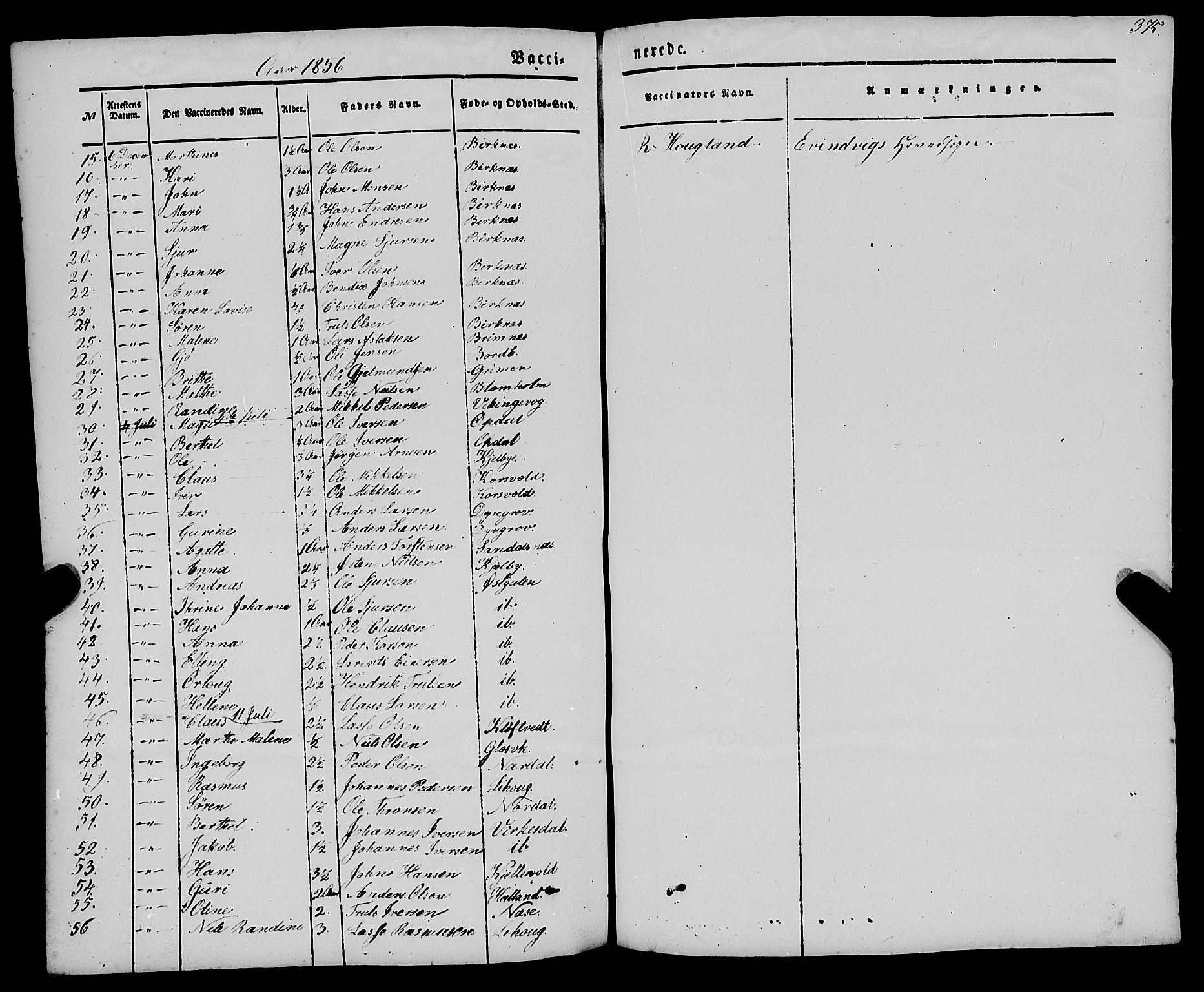 Gulen sokneprestembete, SAB/A-80201/H/Haa/Haaa/L0021: Parish register (official) no. A 21, 1848-1858, p. 375