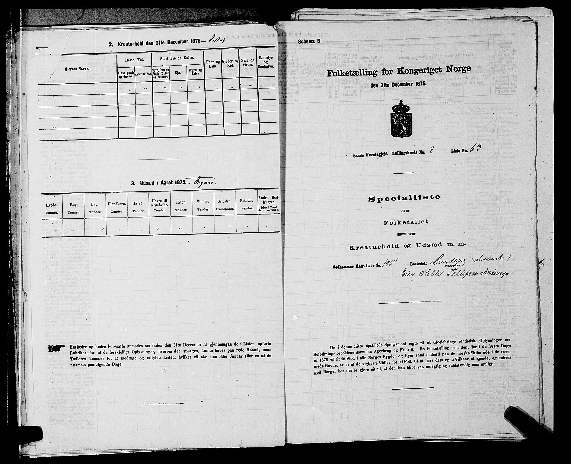 SAKO, 1875 census for 0822P Sauherad, 1875, p. 1057