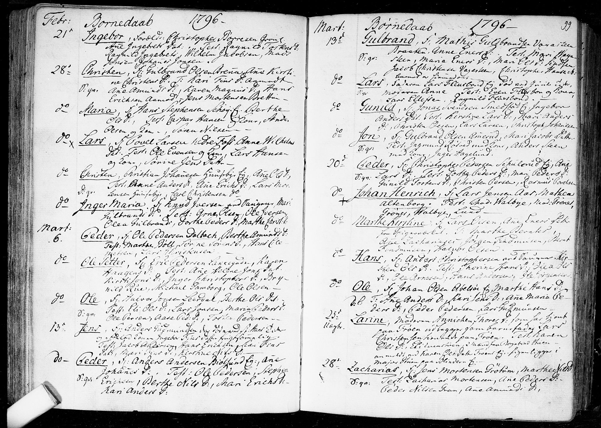 Aker prestekontor kirkebøker, SAO/A-10861/F/L0010: Parish register (official) no. 10, 1786-1809, p. 99