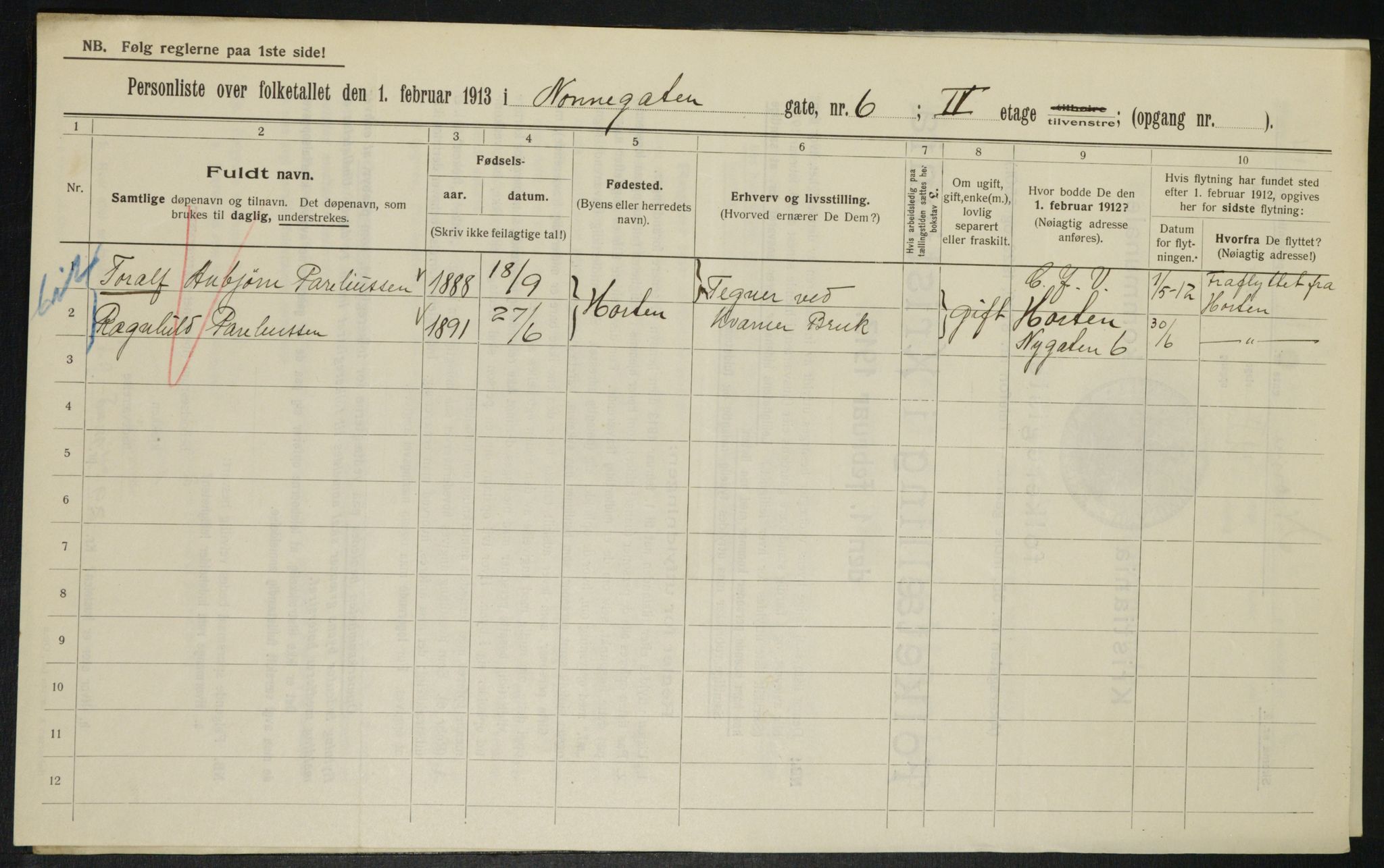 OBA, Municipal Census 1913 for Kristiania, 1913, p. 71442