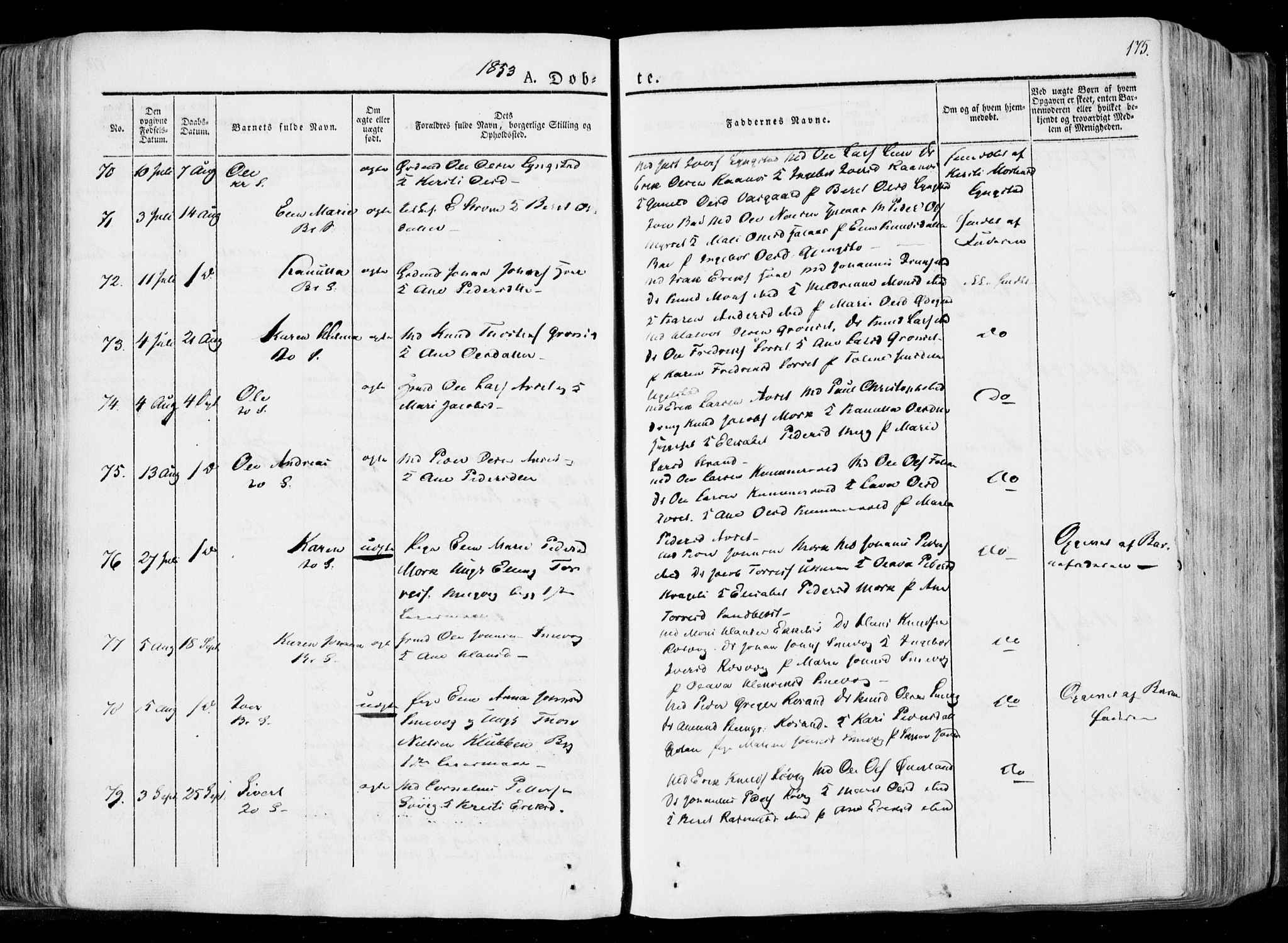 Ministerialprotokoller, klokkerbøker og fødselsregistre - Møre og Romsdal, AV/SAT-A-1454/568/L0803: Parish register (official) no. 568A10, 1830-1853, p. 175