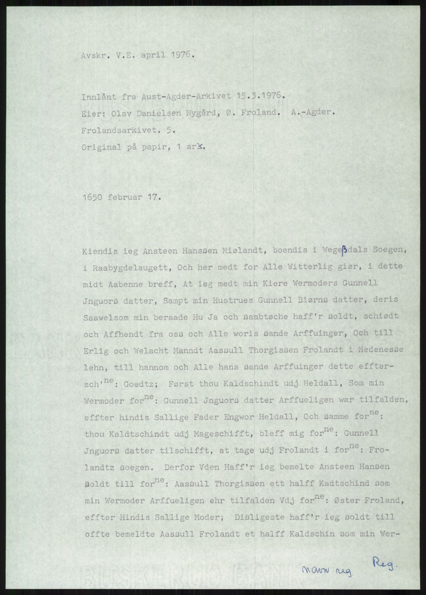 Samlinger til kildeutgivelse, Diplomavskriftsamlingen, AV/RA-EA-4053/H/Ha, p. 2157