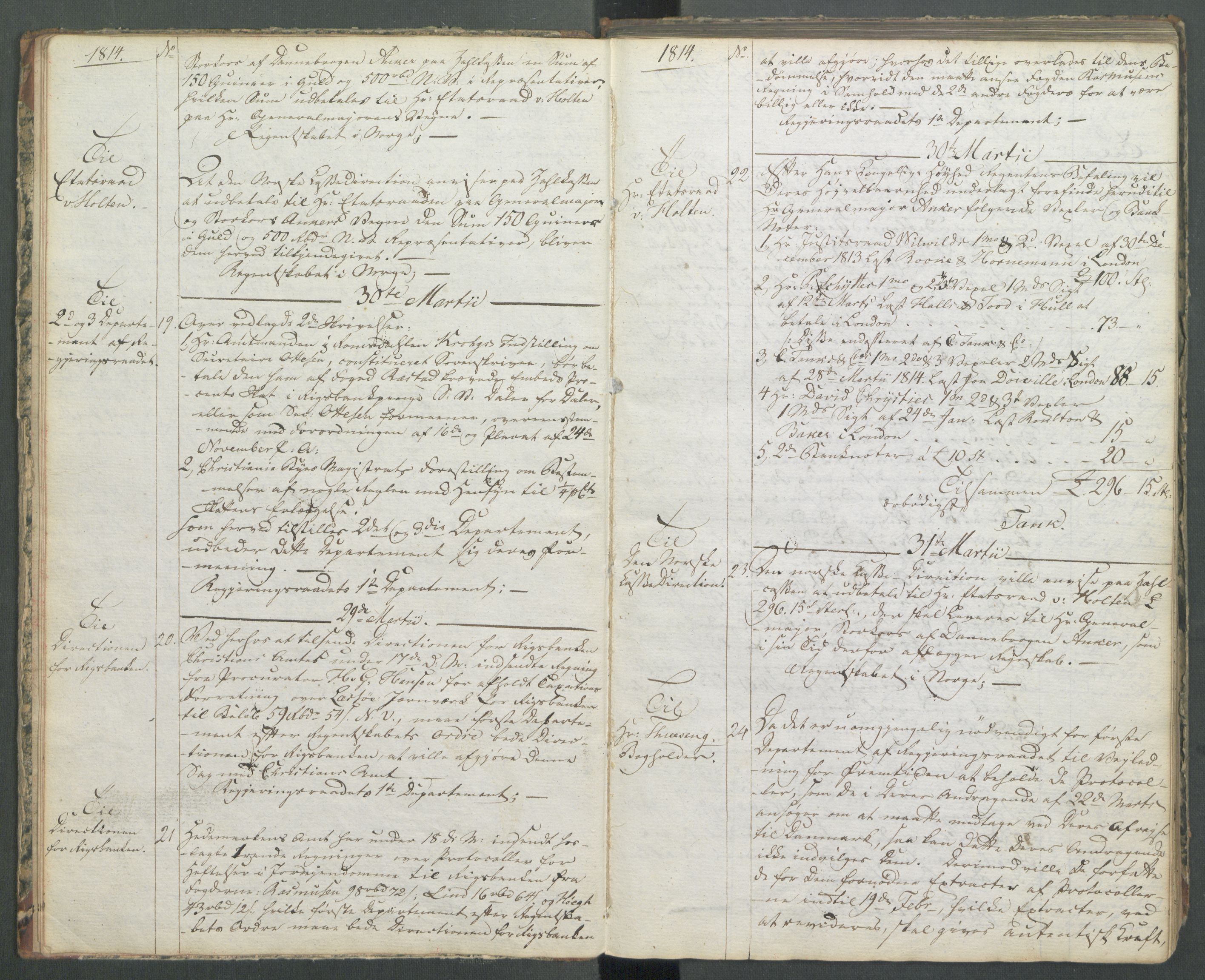Departementene i 1814, AV/RA-S-3899/Fa/L0004: 1. byrå - Kopibok B 1-370, 1814, p. 6