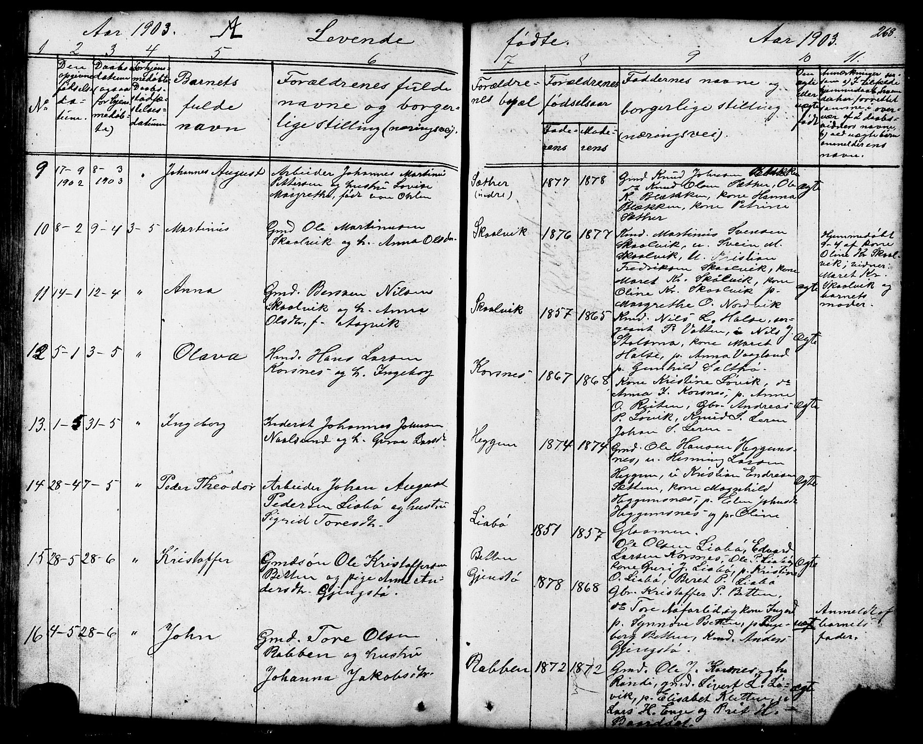 Ministerialprotokoller, klokkerbøker og fødselsregistre - Møre og Romsdal, AV/SAT-A-1454/576/L0890: Parish register (copy) no. 576C01, 1837-1908, p. 268