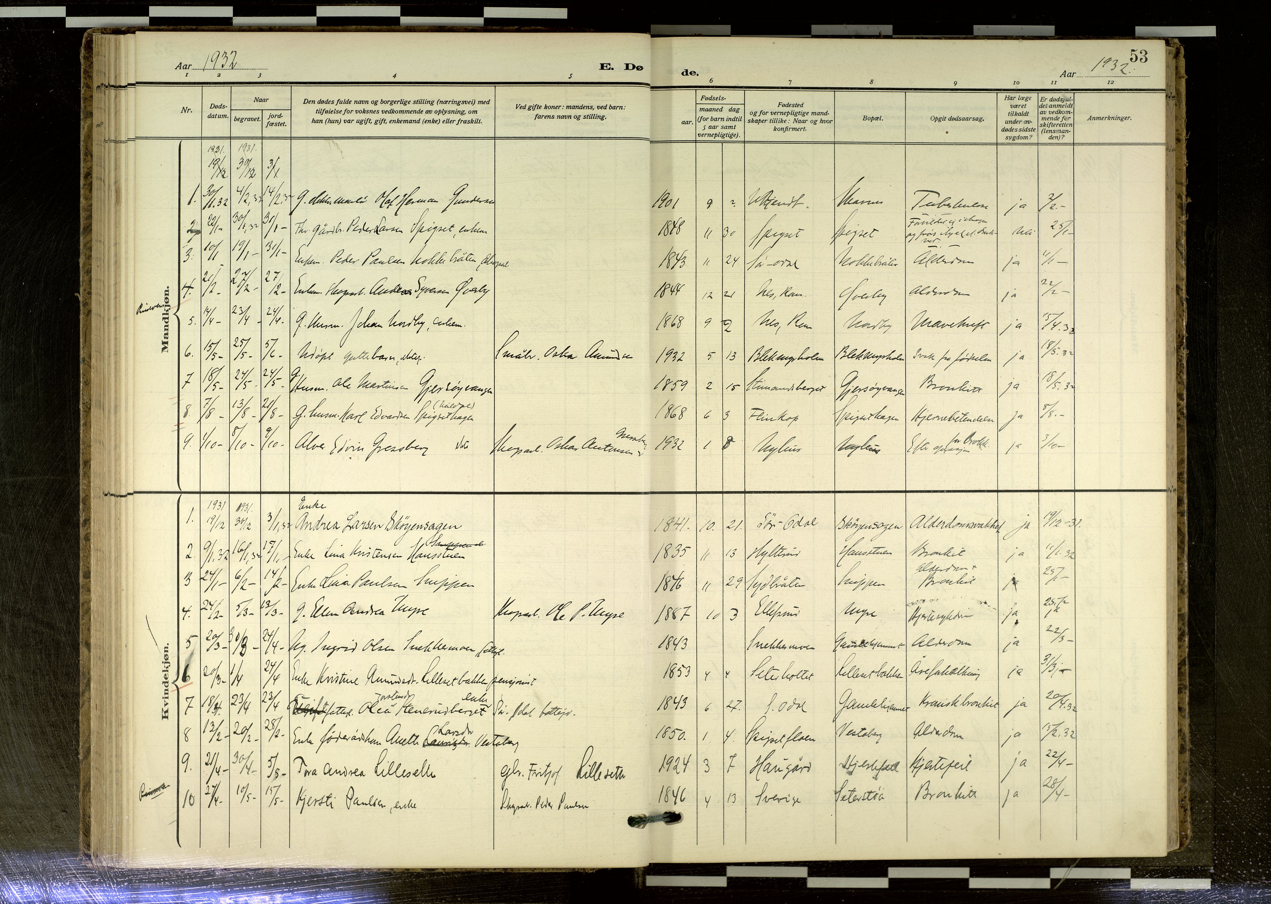 Sør-Odal prestekontor, AV/SAH-PREST-030/H/Ha/Haa/L0020: Parish register (official) no. 20, 1906-2012, p. 53