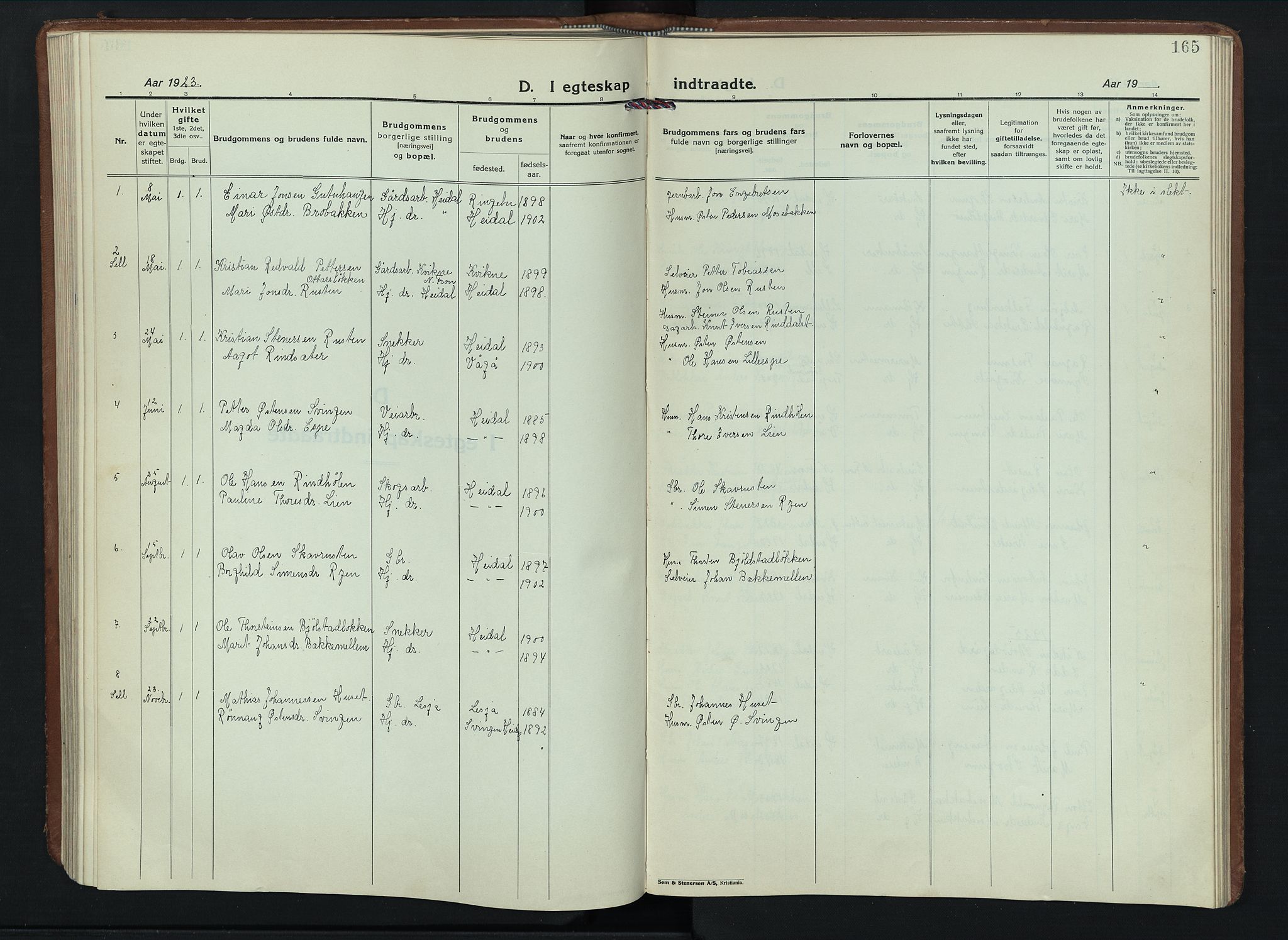 Sel prestekontor, AV/SAH-PREST-074/H/Ha/Hab/L0006: Parish register (copy) no. 6, 1923-1953, p. 165