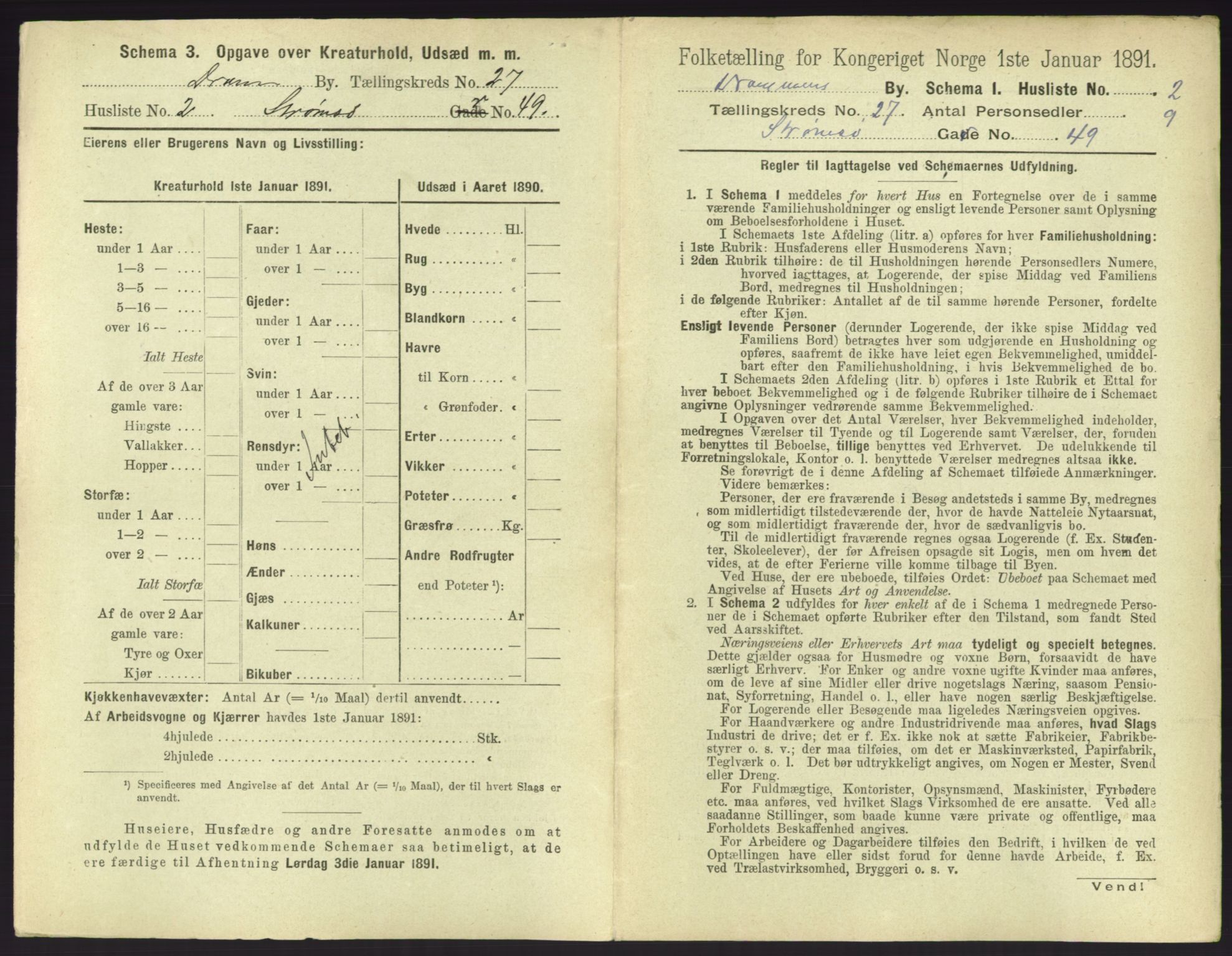 RA, 1891 census for 0602 Drammen, 1891, p. 2261