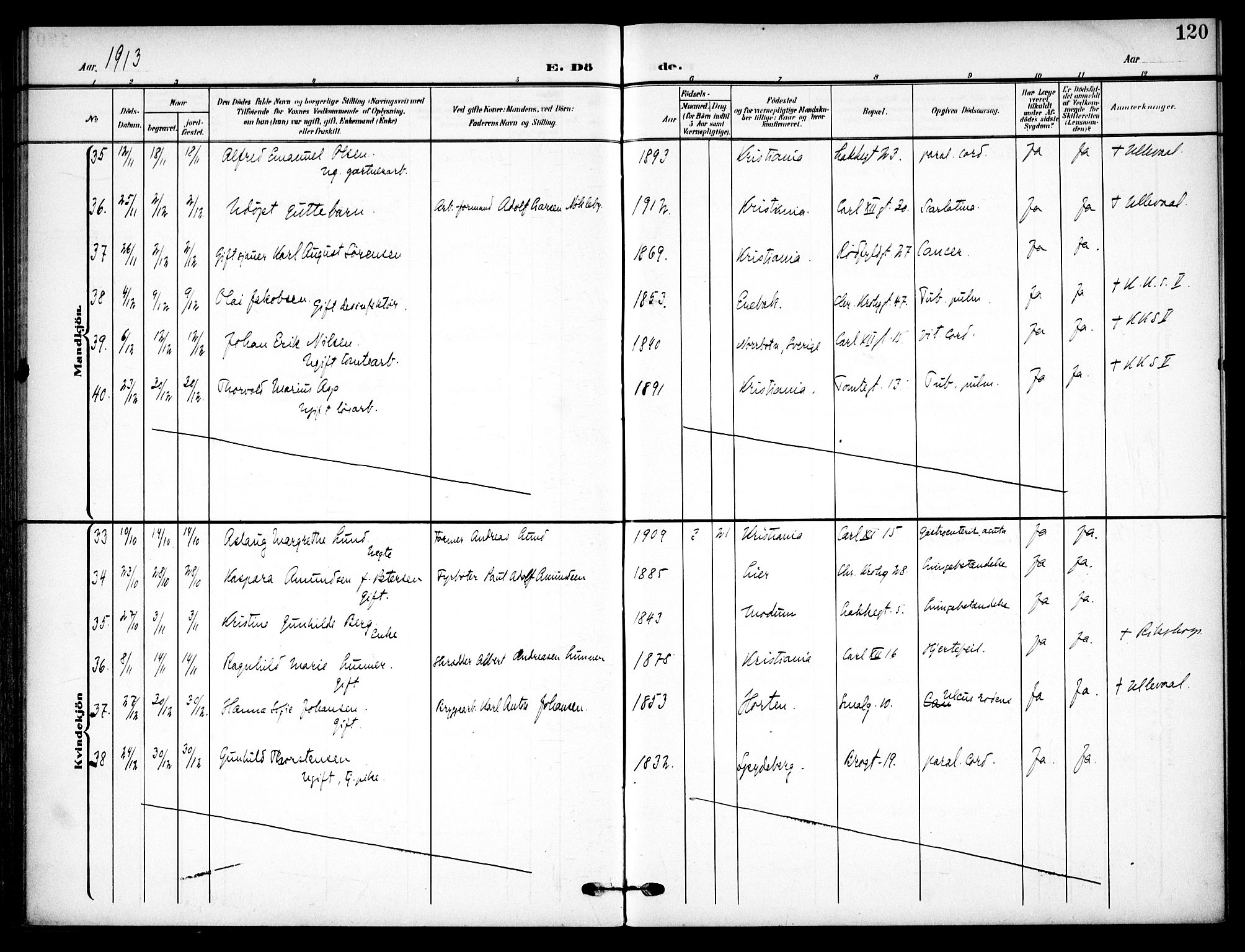 Vaterland prestekontor Kirkebøker, AV/SAO-A-10880/F/Fa/L0002: Parish register (official) no. 2, 1907-1921, p. 120