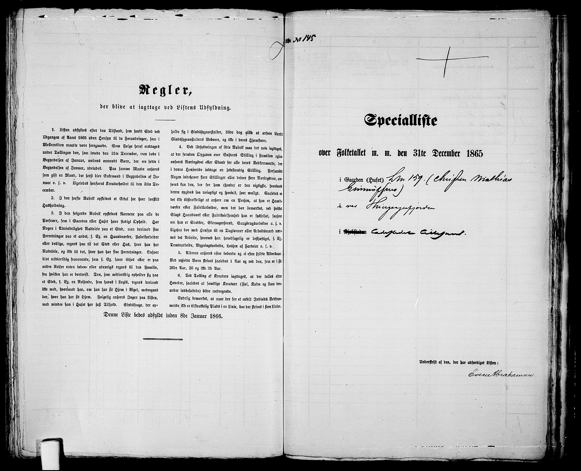 RA, 1865 census for Vestre Moland/Lillesand, 1865, p. 299