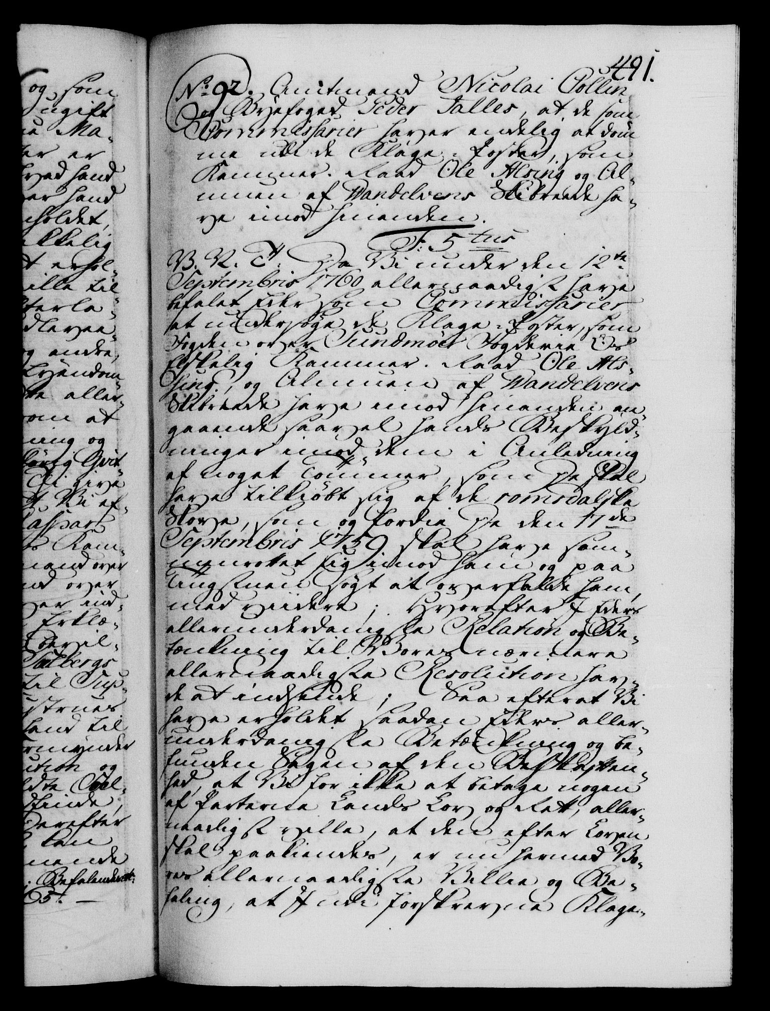 Danske Kanselli 1572-1799, AV/RA-EA-3023/F/Fc/Fca/Fcab/L0037: Norske tegnelser, 1762-1766, p. 491a