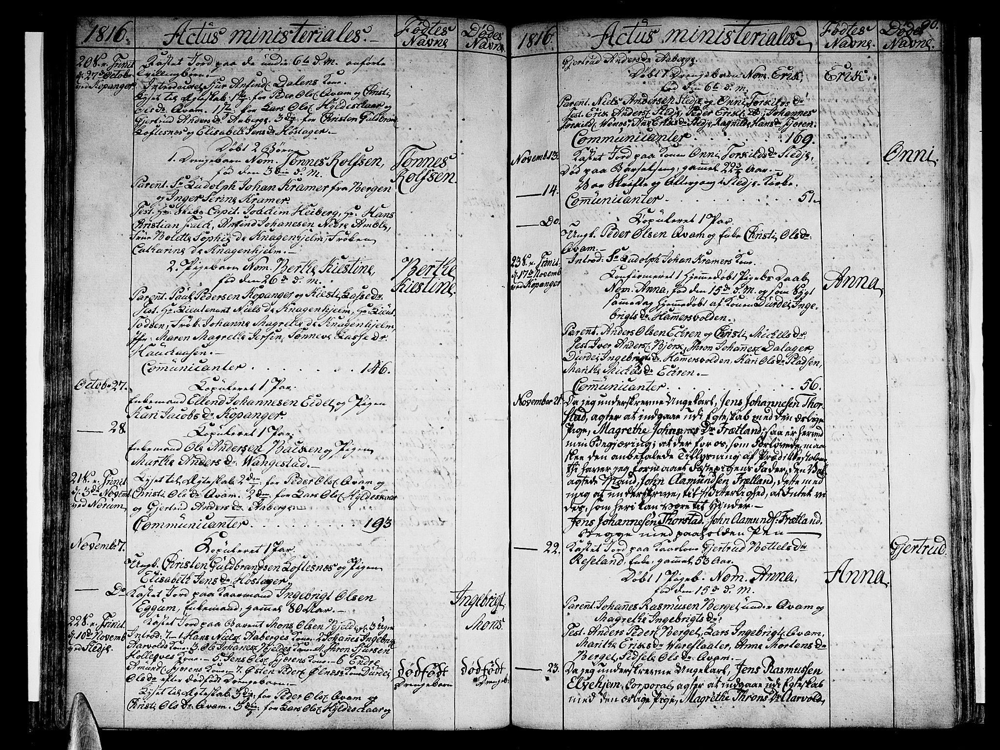 Sogndal sokneprestembete, AV/SAB-A-81301/H/Haa/Haaa/L0009: Parish register (official) no. A 9, 1809-1821, p. 90