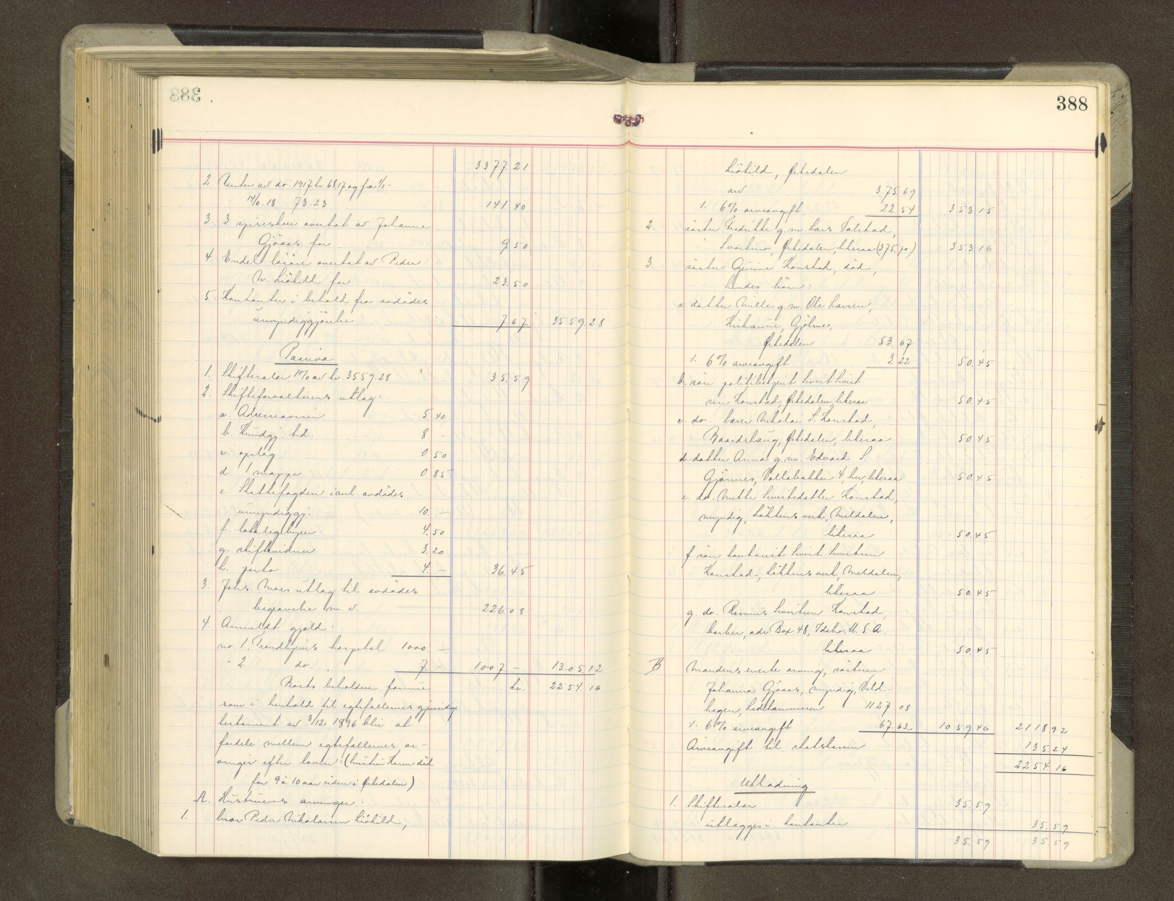 Trondheim byfogd, AV/SAT-A-0003/1/3/3A/L0042: Skifteutlodningsprotokoll - 10/2-5/7. (m/ register), 1916-1918, p. 388