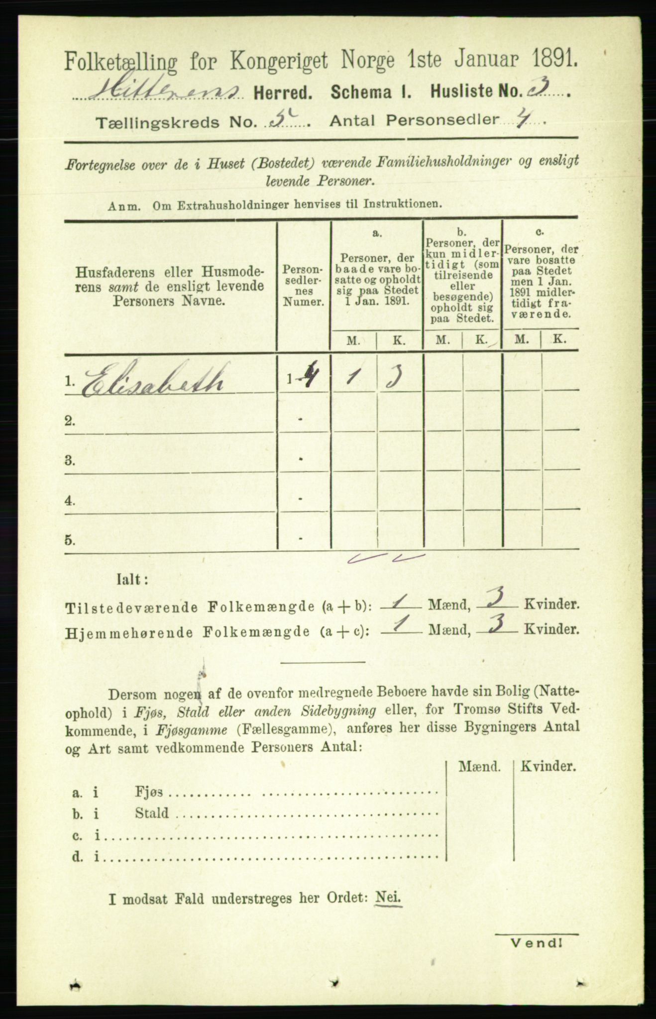 RA, 1891 census for 1617 Hitra, 1891, p. 863