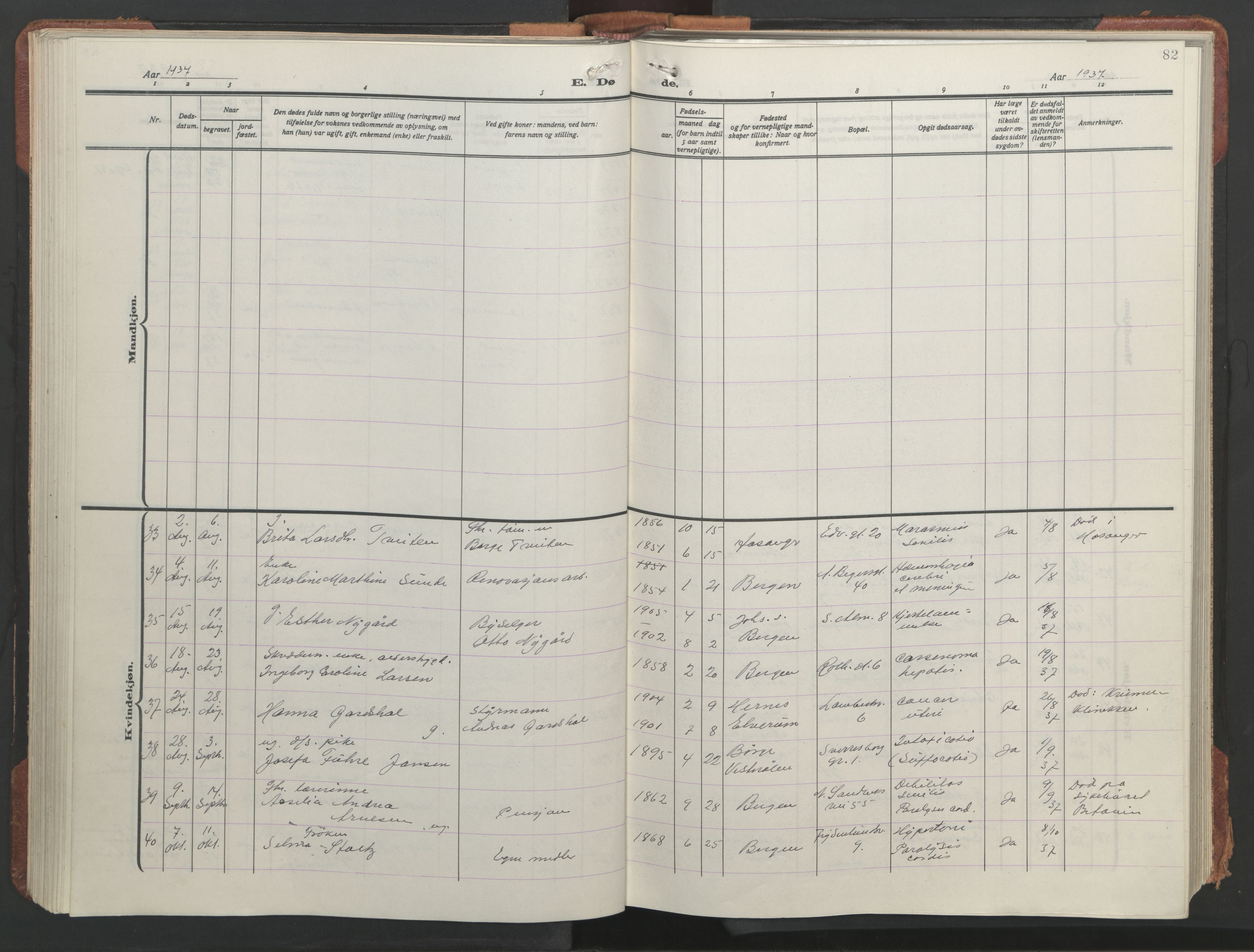 Sandviken Sokneprestembete, AV/SAB-A-77601/H/Hb/L0018: Parish register (copy) no. E 2, 1926-1962, p. 81b-82a