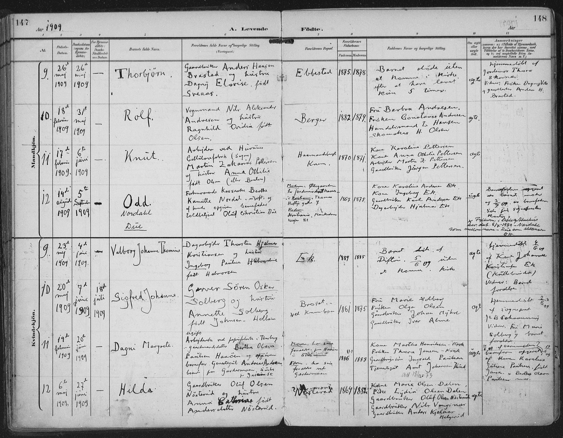 Strømm kirkebøker, AV/SAKO-A-322/F/Fa/L0005: Parish register (official) no. I 5, 1898-1919, p. 147-148