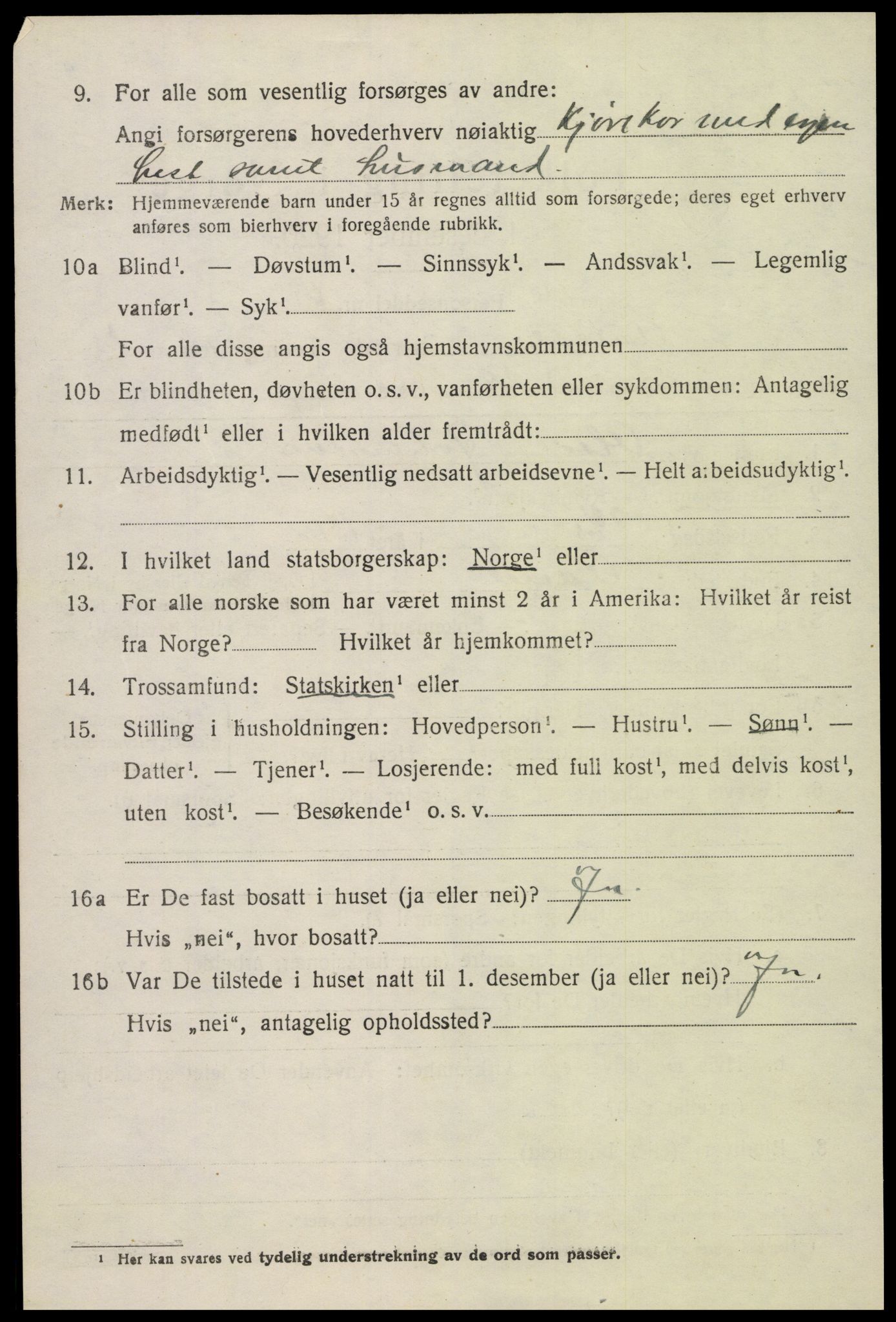 SAK, 1920 census for Åmli, 1920, p. 1250